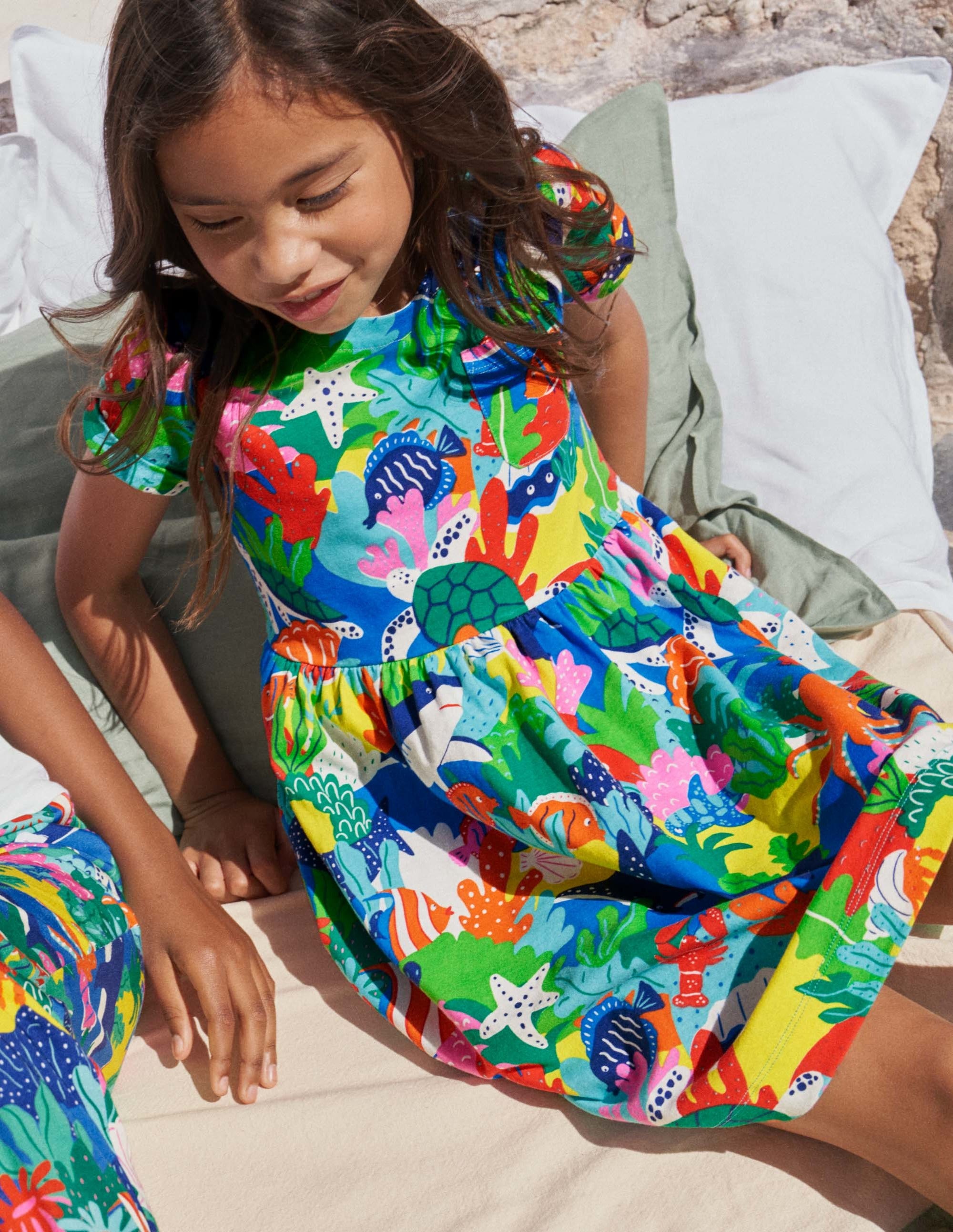 Robe fun en jersey à manches courtes-Récif arc-en-ciel multi - Image 4