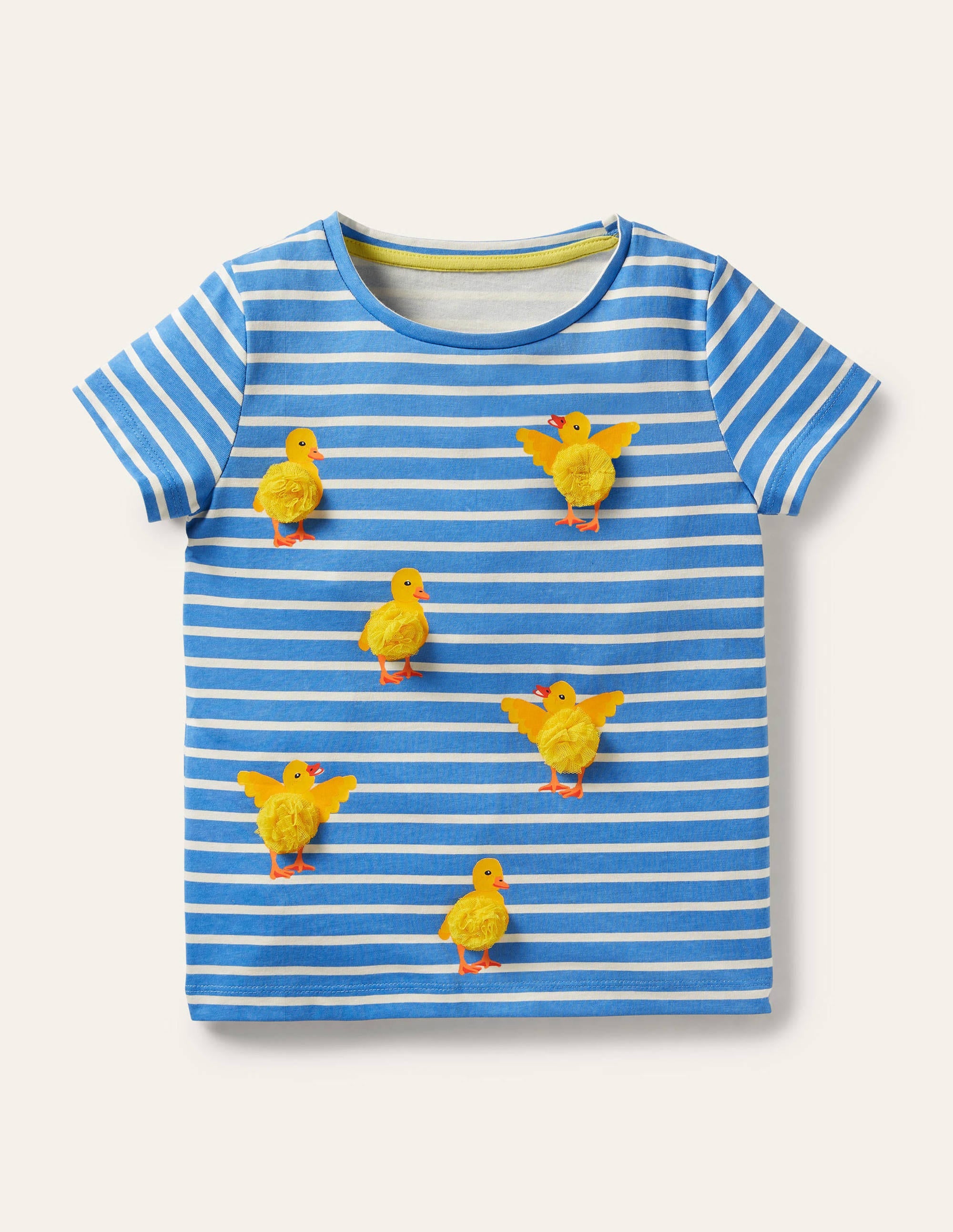 T-shirt rayé à logo-Bright Bluebelle/Ivory Chicks - Image 1