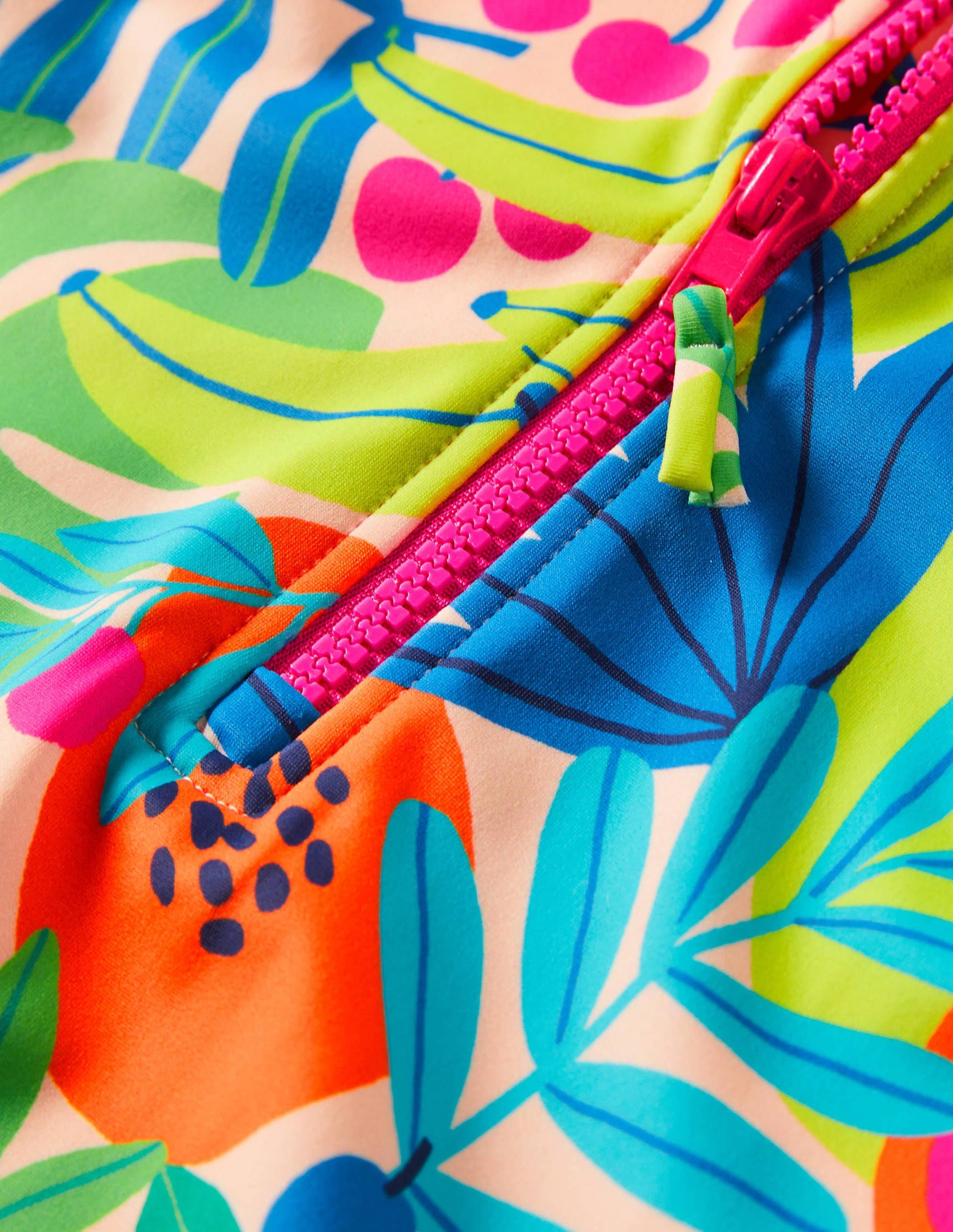 Langärmeliger Badeanzug-Bunt, Tropische Früchte-3