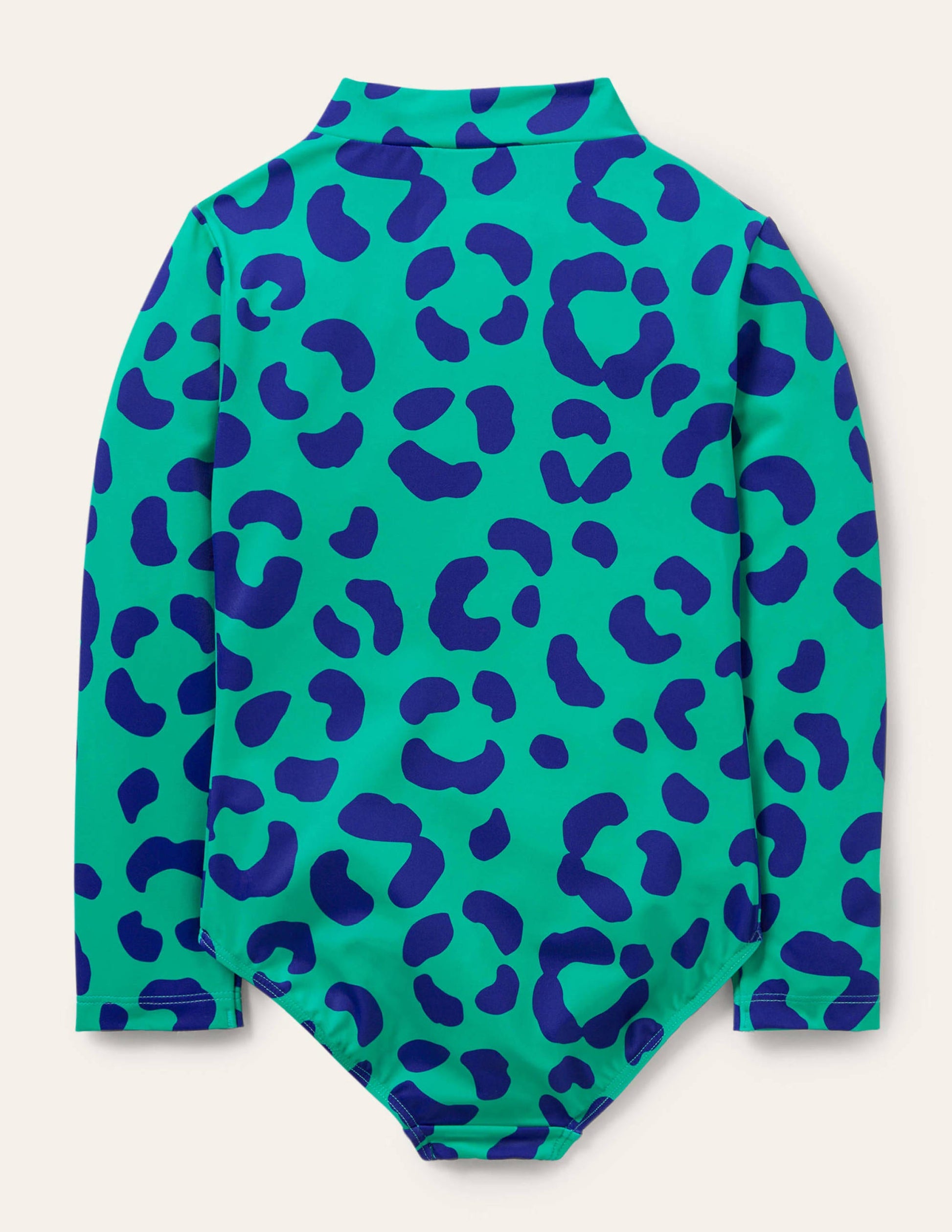 Maillot de bain à manches longues-Motif léopard vert tropical-2
