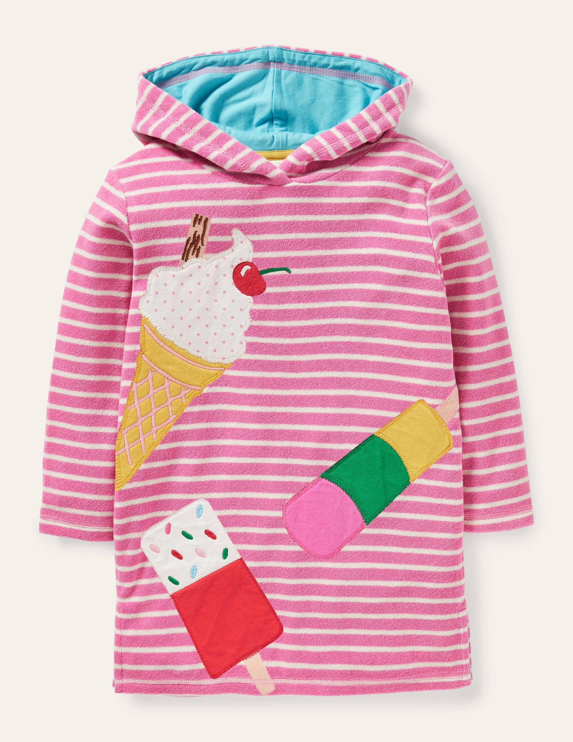Robe de plage en éponge à appliqué-Glaces pétale vif/ivoire - Image 1