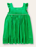 Robe en jersey à manches volantées-Poivron vert