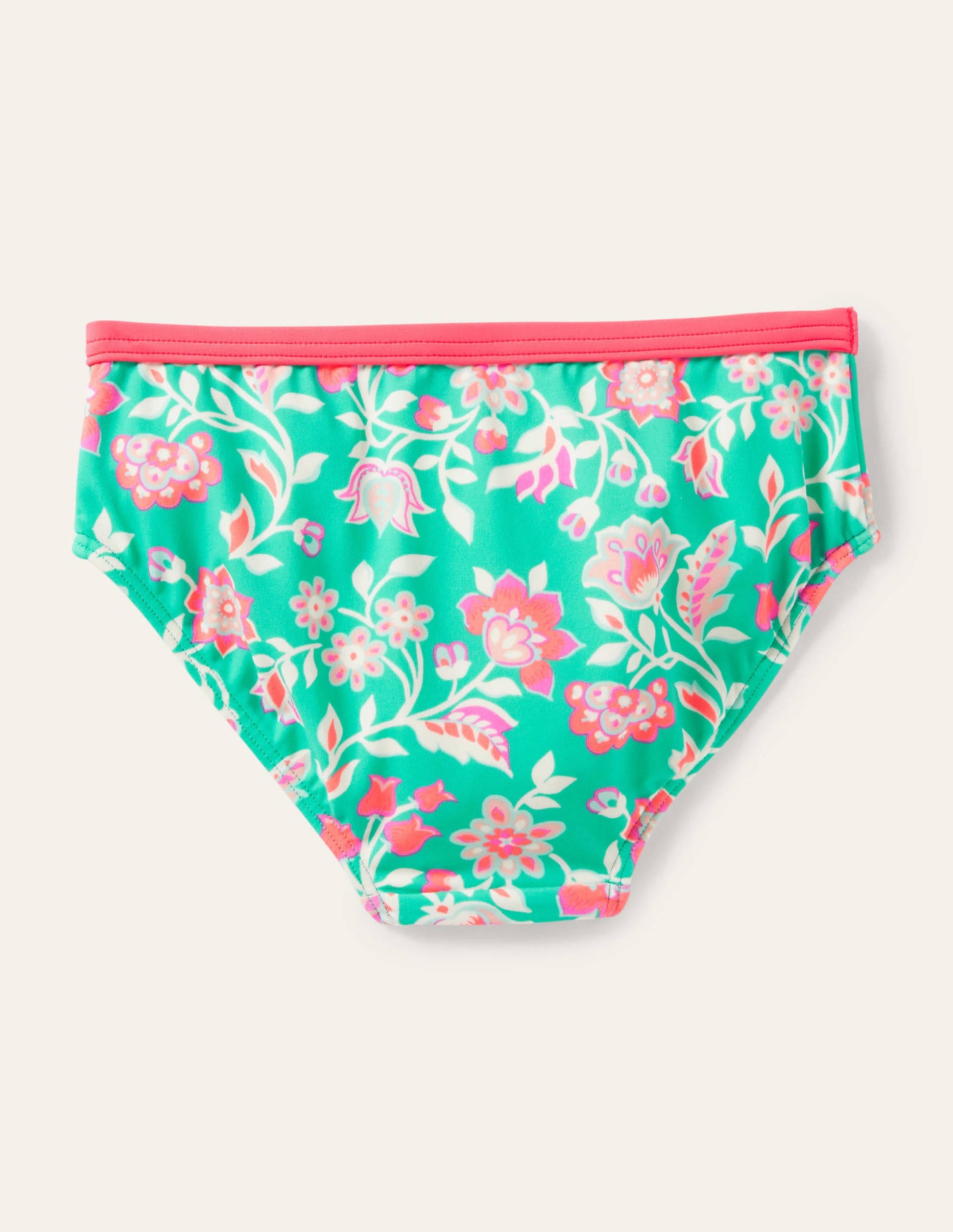 Bas de bikini à motif-Motif cachemire vert tropical-2