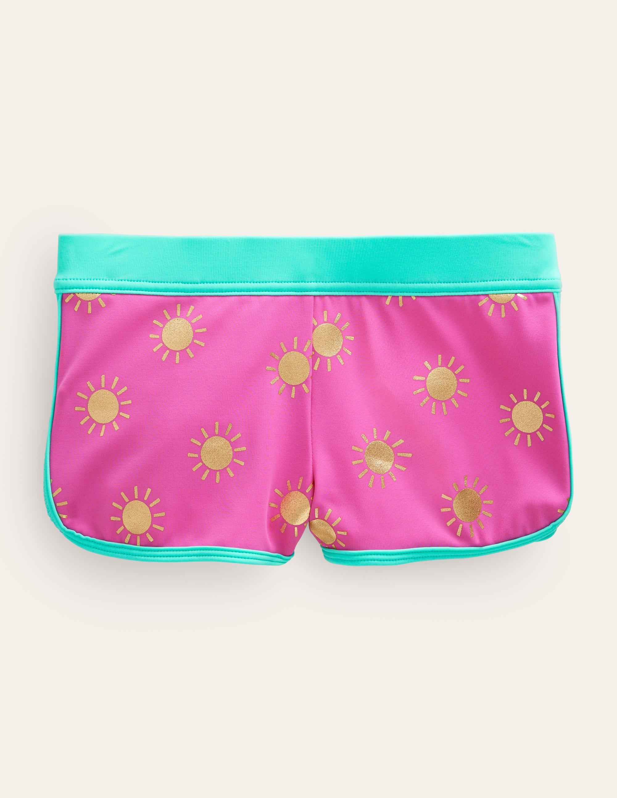 Gemusterte Badeshorts-Erdbeerrosa, Holzschnittmuster - Image 1