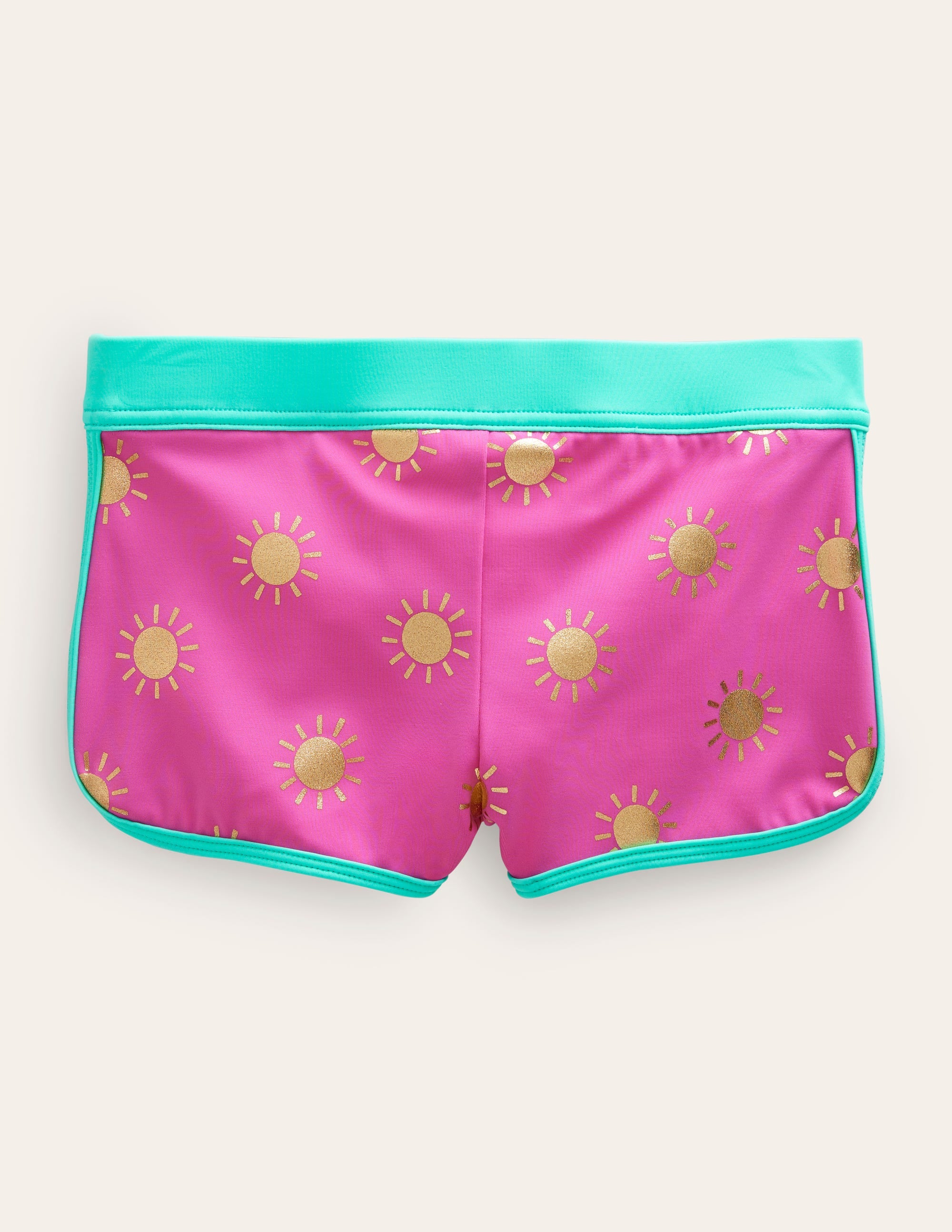 Gemusterte Badeshorts-Erdbeerrosa, Holzschnittmuster - Image 2