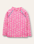 Haut de plage à motif-Motif xylographique rose fraise