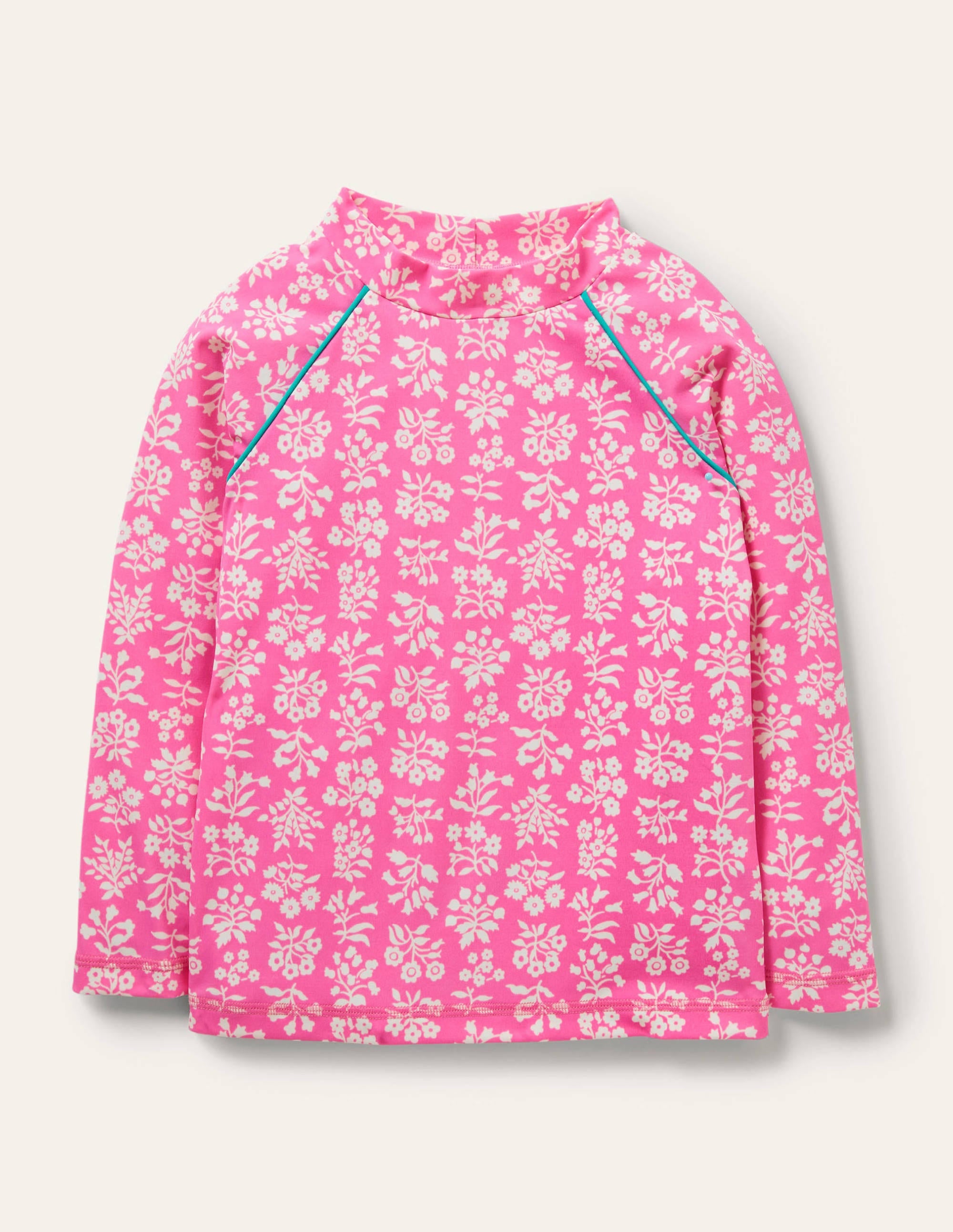 Haut de plage à motif-Motif xylographique rose fraise - Image 1