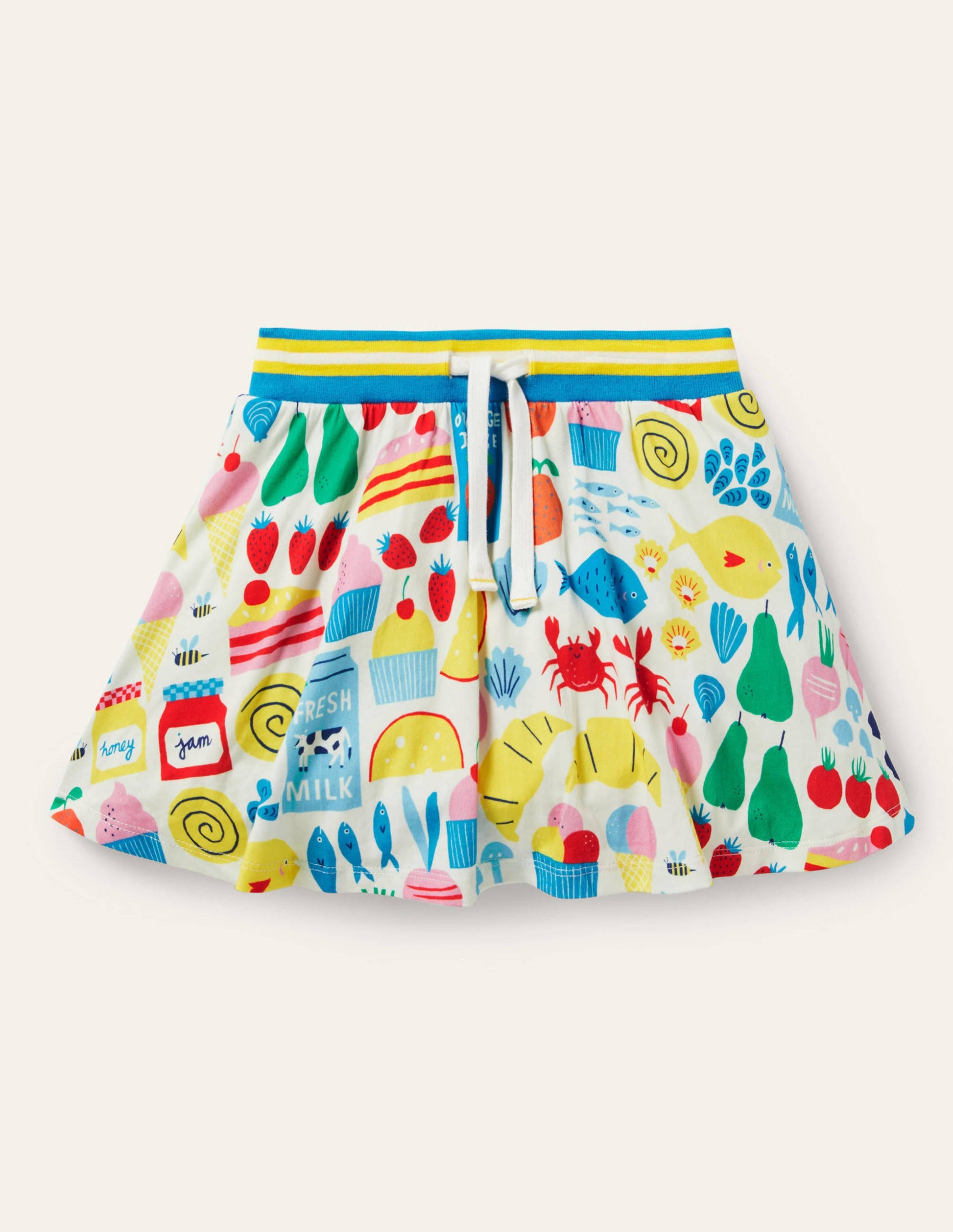 Gemusterter Jersey-Skort-Bunt, Lebensmittelmuster-1