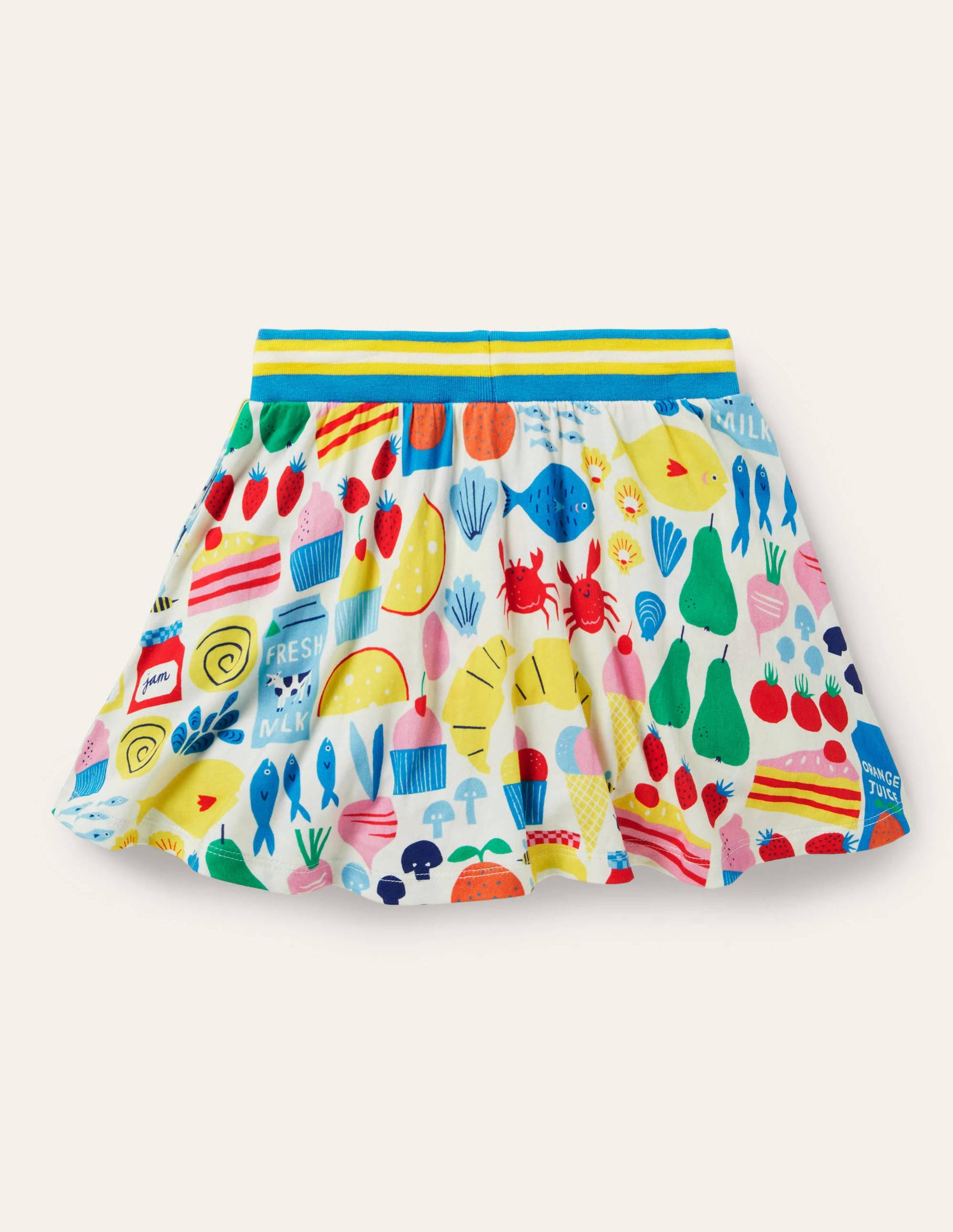 Gemusterter Jersey-Skort-Bunt, Lebensmittelmuster-2