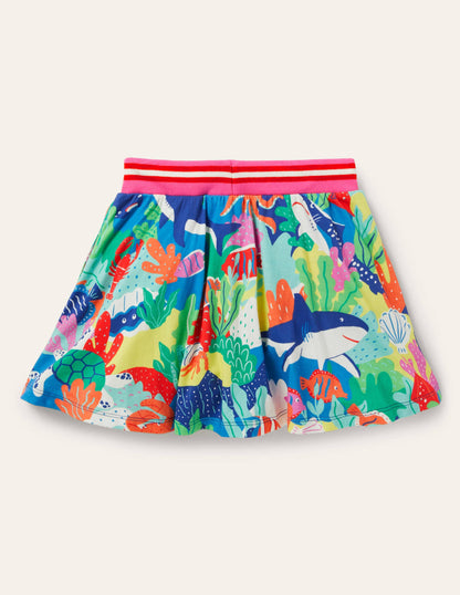 Jupe-short imprimée en jersey-Récif arc-en-ciel multi-2