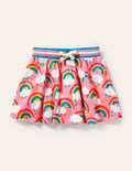 Printed Jersey Skort-Pink Lemonade Rainbows
