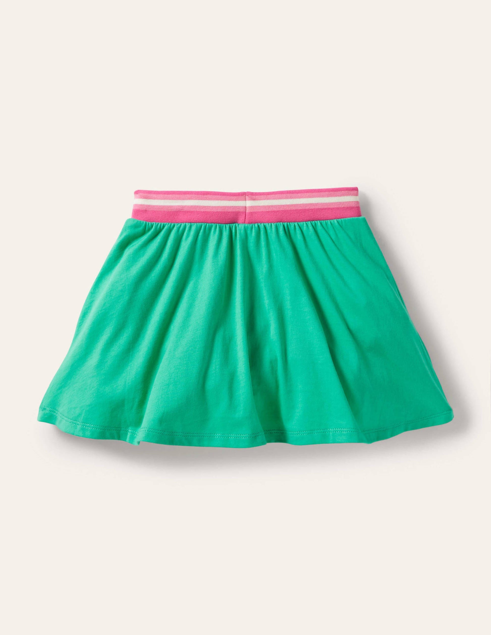 Jerseyskort mit Applikation-Tropisches Grün, Flamingo-2