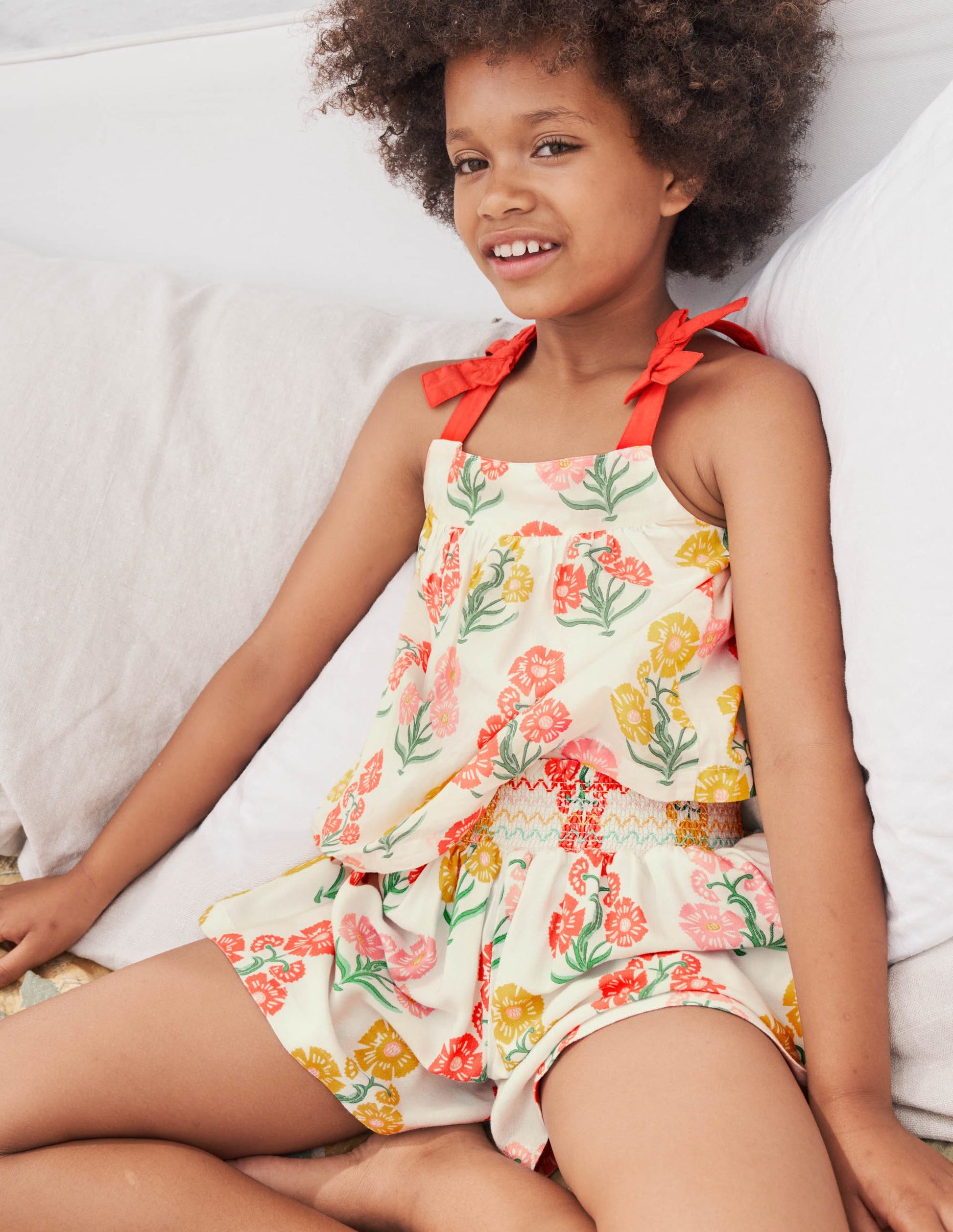 Jupe-culotte à taille froncée-Imprimé Molly Mahon floral-4