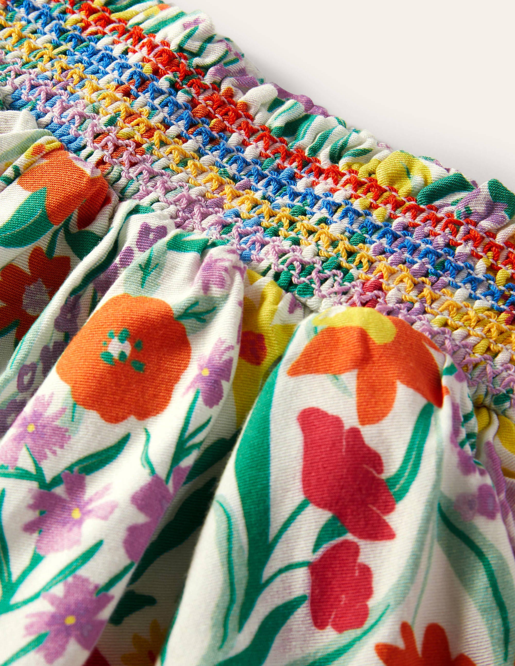 Jupe-culotte à taille froncée-Motif Spring Meadow multi - Image 3