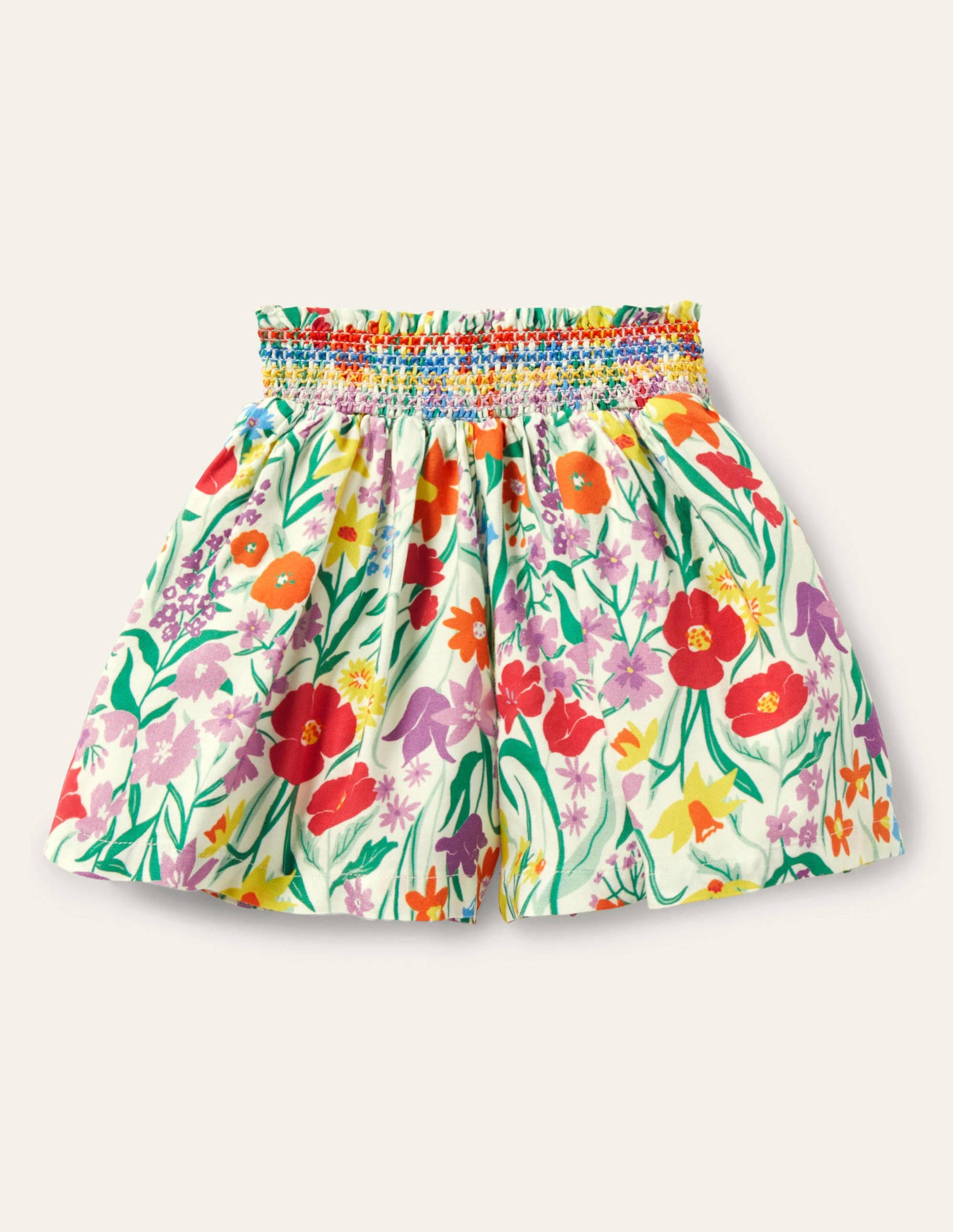 Jupe-culotte à taille froncée-Motif Spring Meadow multi-1