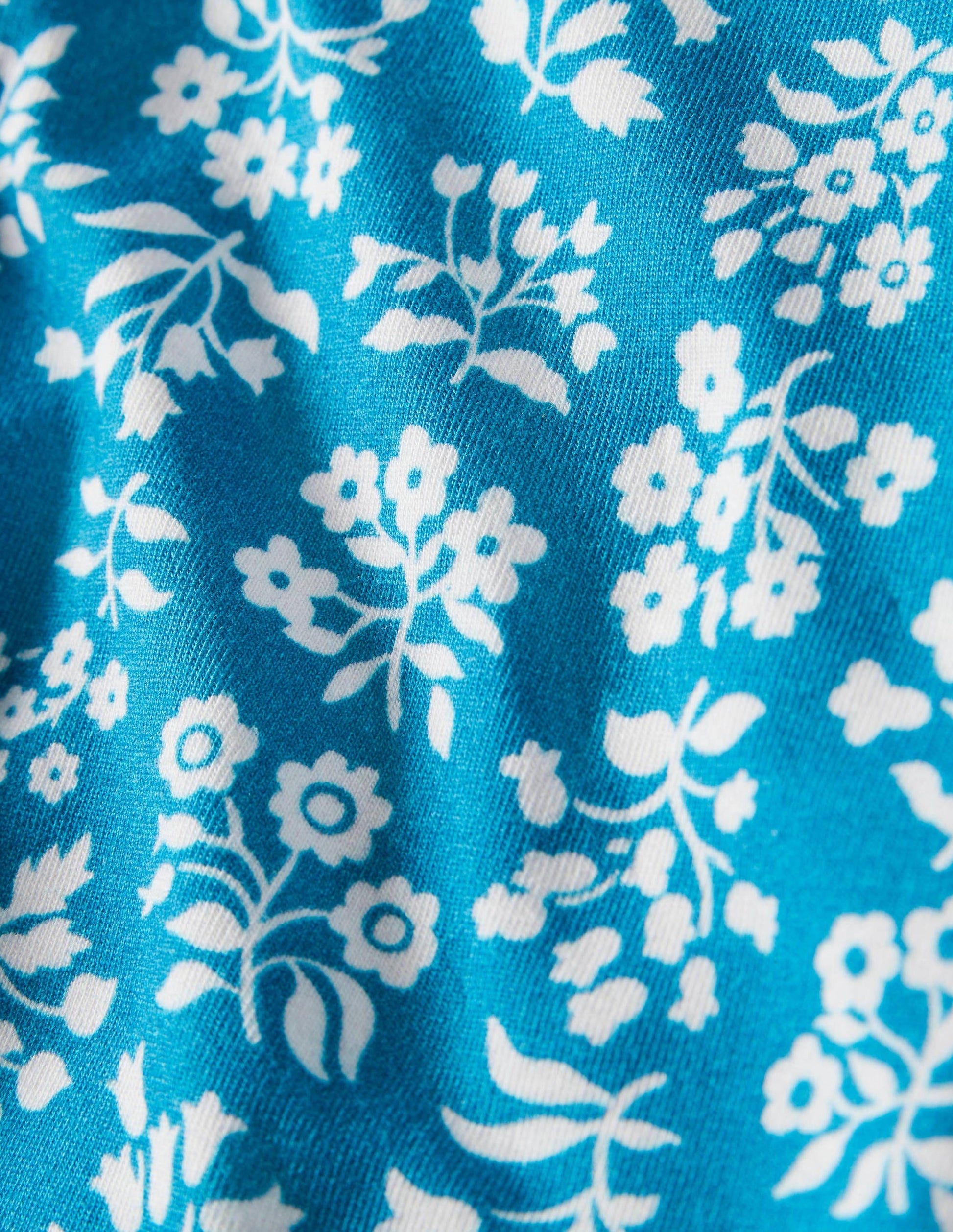 Legging court fun-Motif xylographique bleu Bahamas-3
