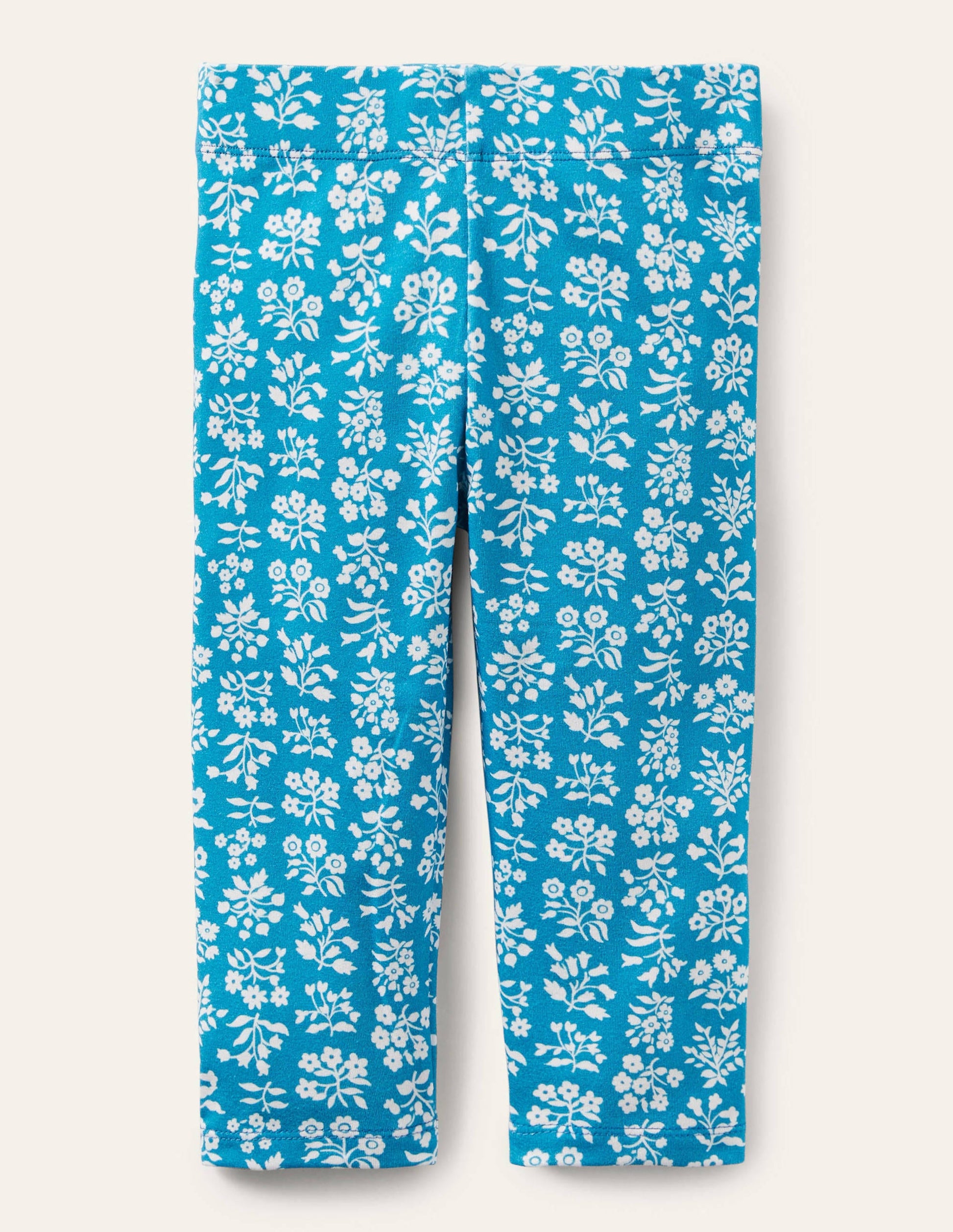Legging court fun-Motif xylographique bleu Bahamas-1