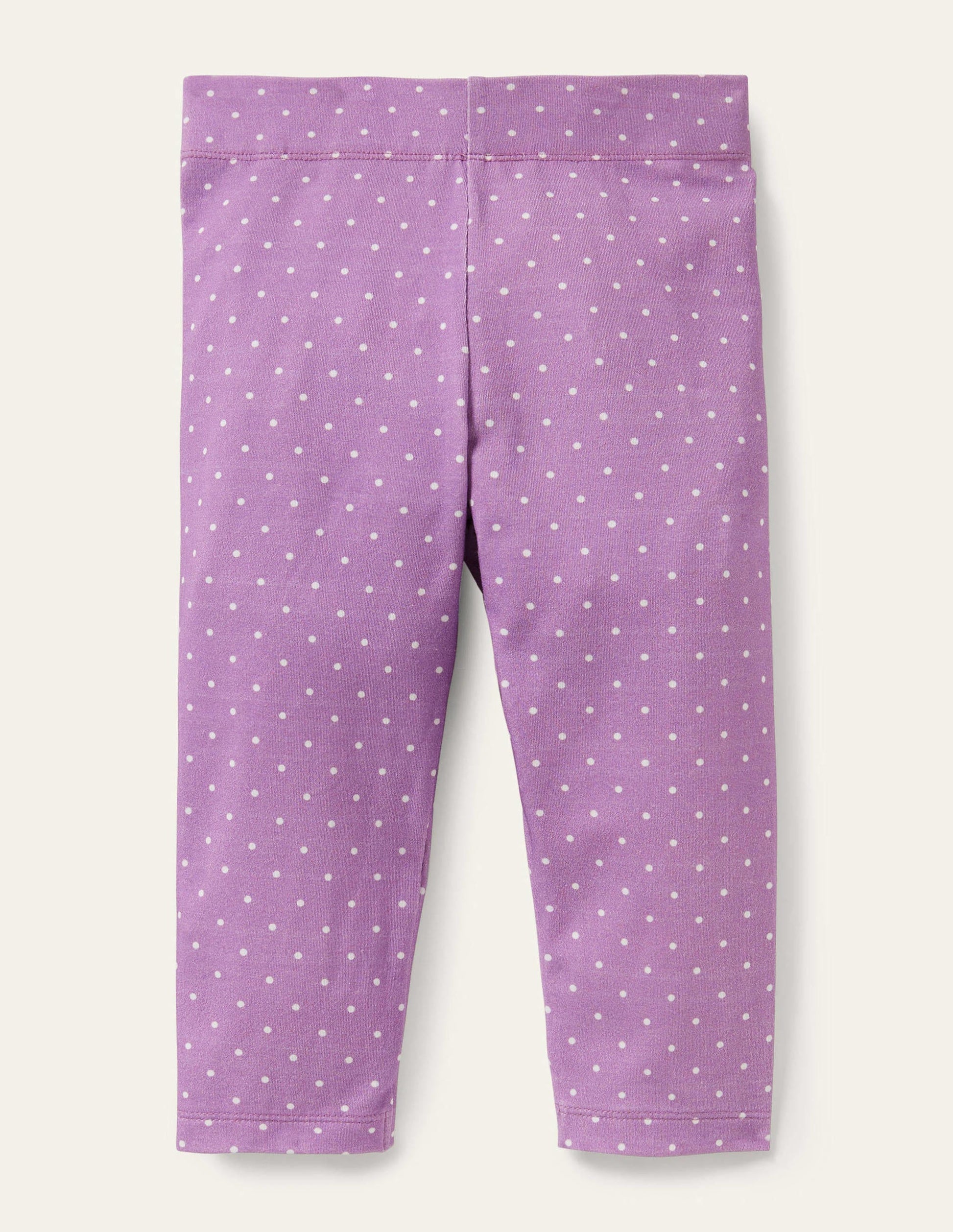 Legging court fun-Petits pois ivoire violet froid-1