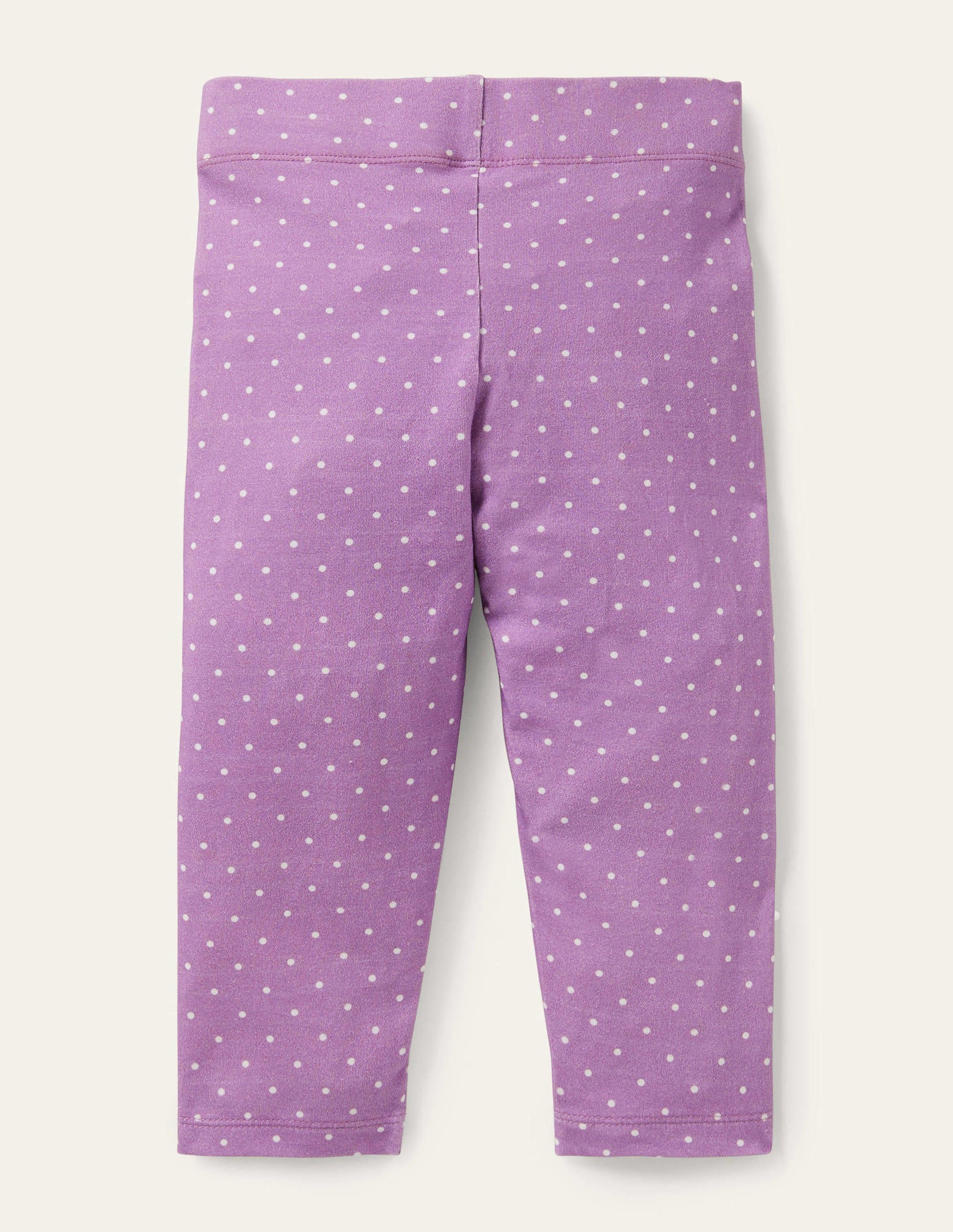 Legging court fun-Petits pois ivoire violet froid-4