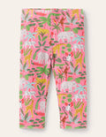 Fröhliche 7/8-Leggings-Hellrosa, Dschungel