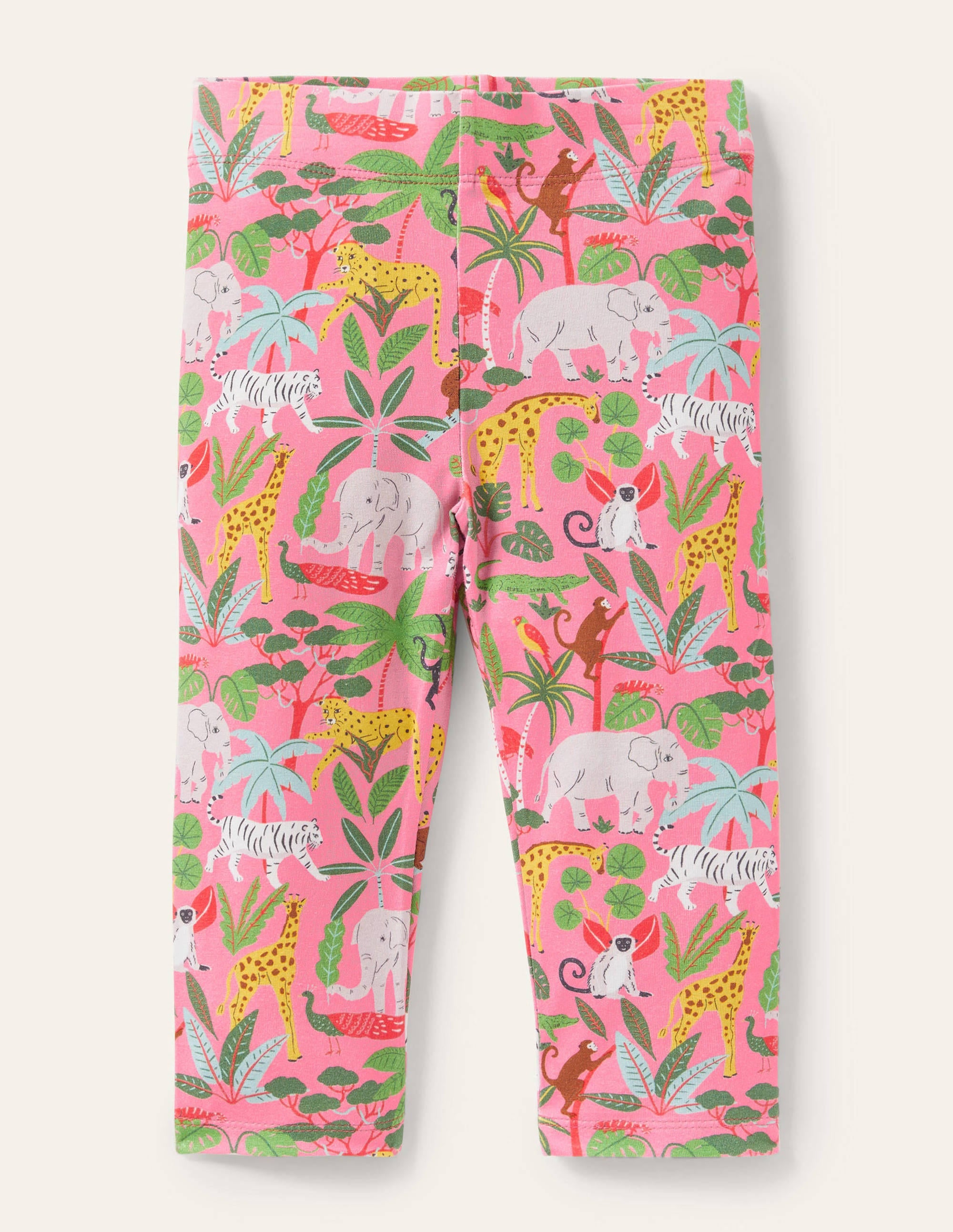 Fröhliche 7/8-Leggings-Hellrosa, Dschungel - Image 1