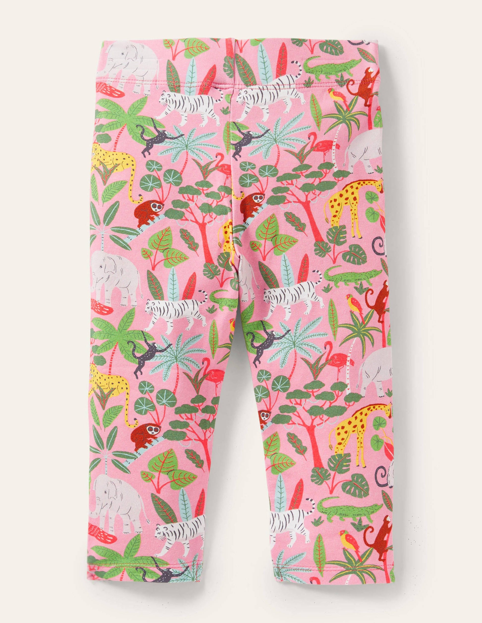 Fröhliche 7/8-Leggings-Hellrosa, Dschungel-2