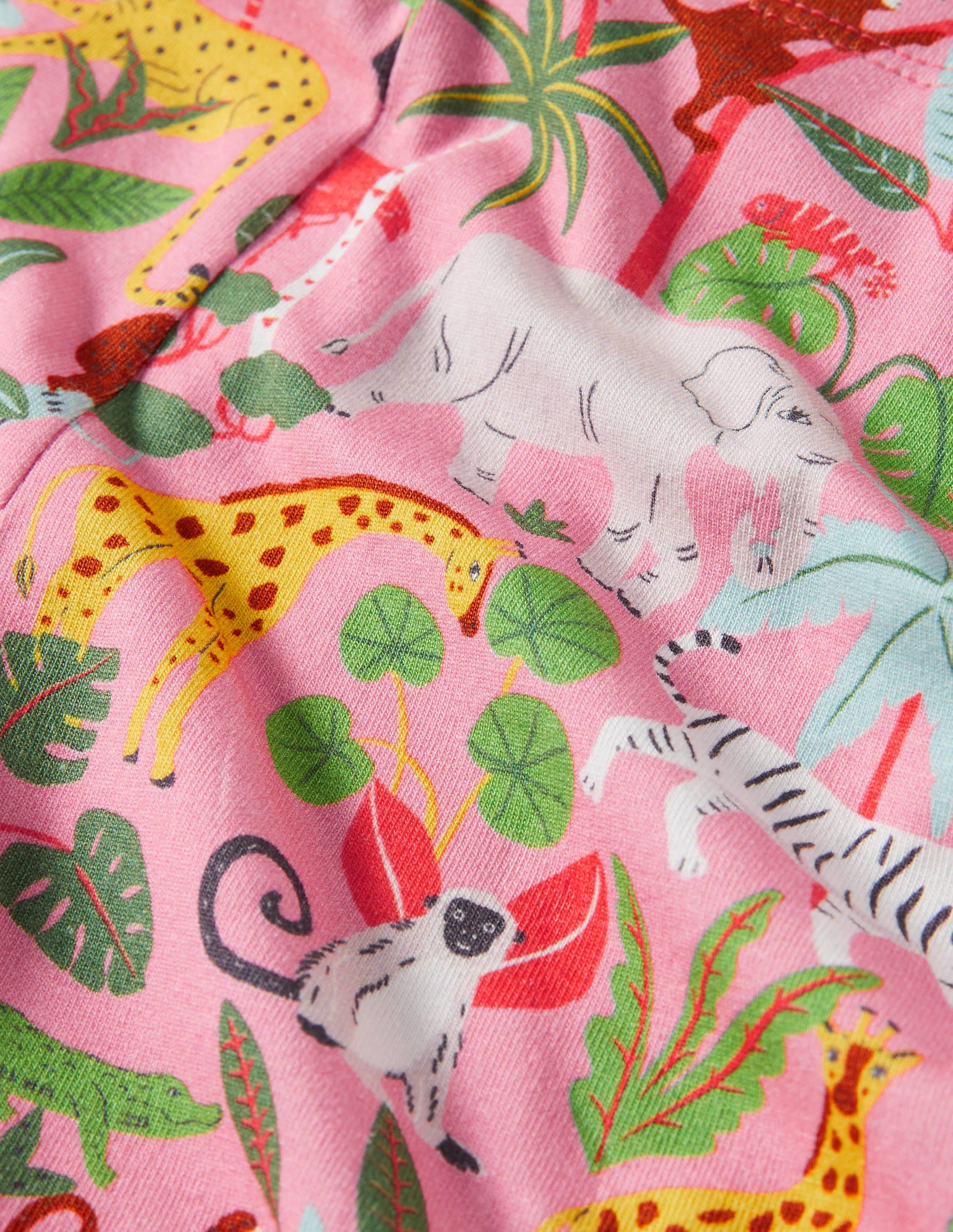 Fröhliche 7/8-Leggings-Hellrosa, Dschungel - Image 3