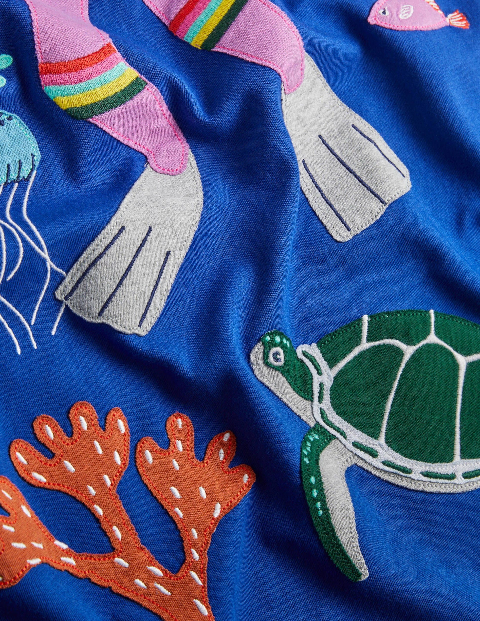 Fun Big Appliqué Dress-Blue Wave Diver-3