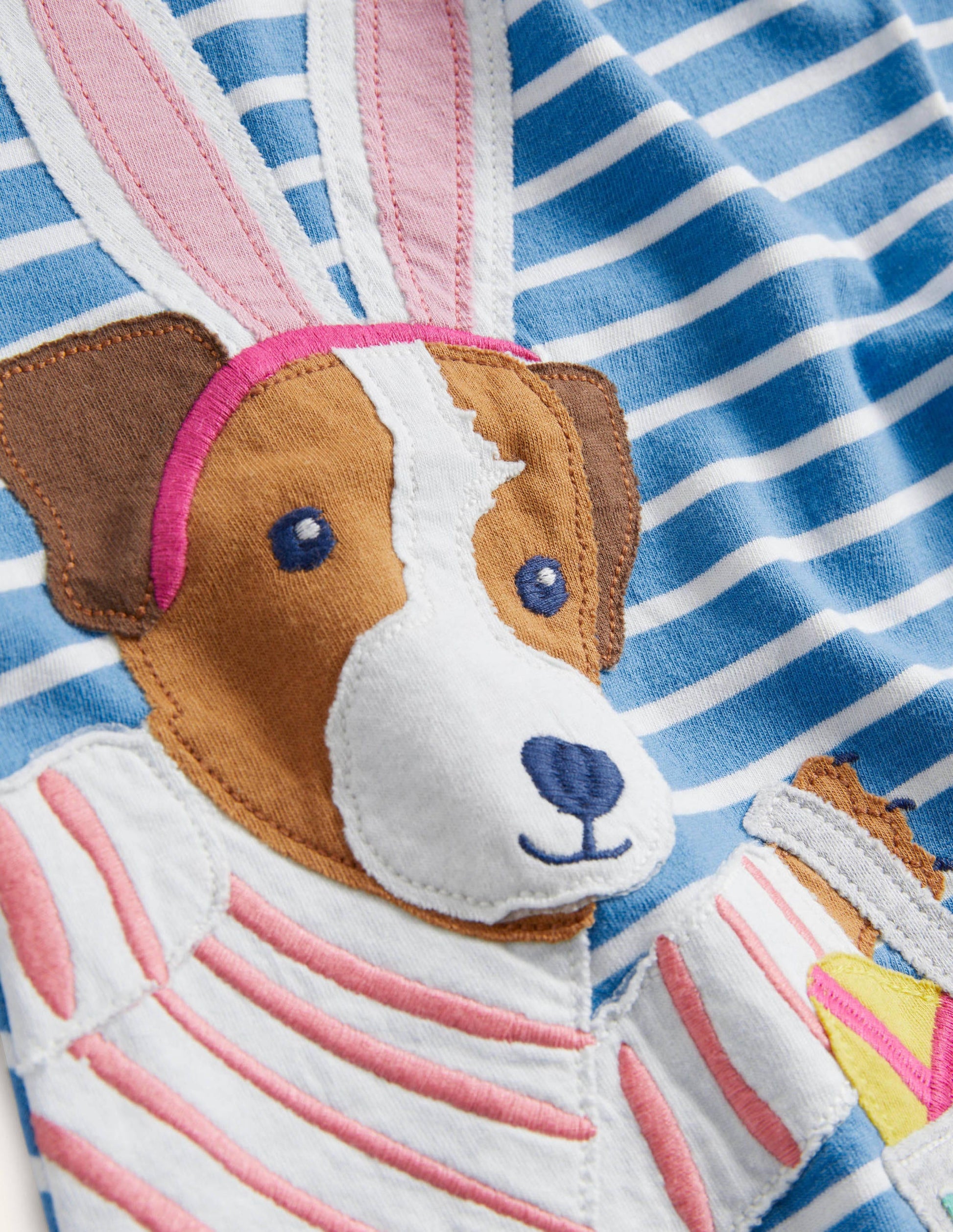 Fröhliches Kleid mit großer Applikation-Bluebell/Ivory Guinea Pigs-3