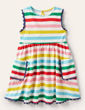 Robe en jersey avec bordures décorées-Rayé multi