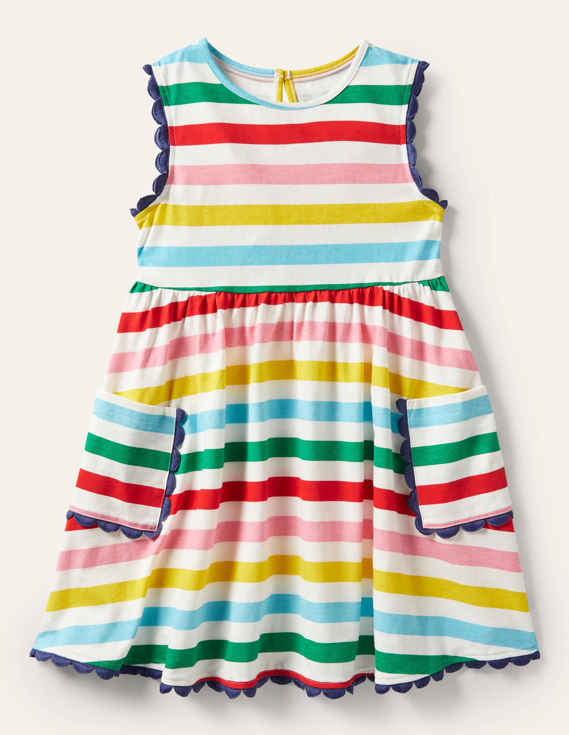 Robe en jersey avec bordures décorées-Rayé multi-1