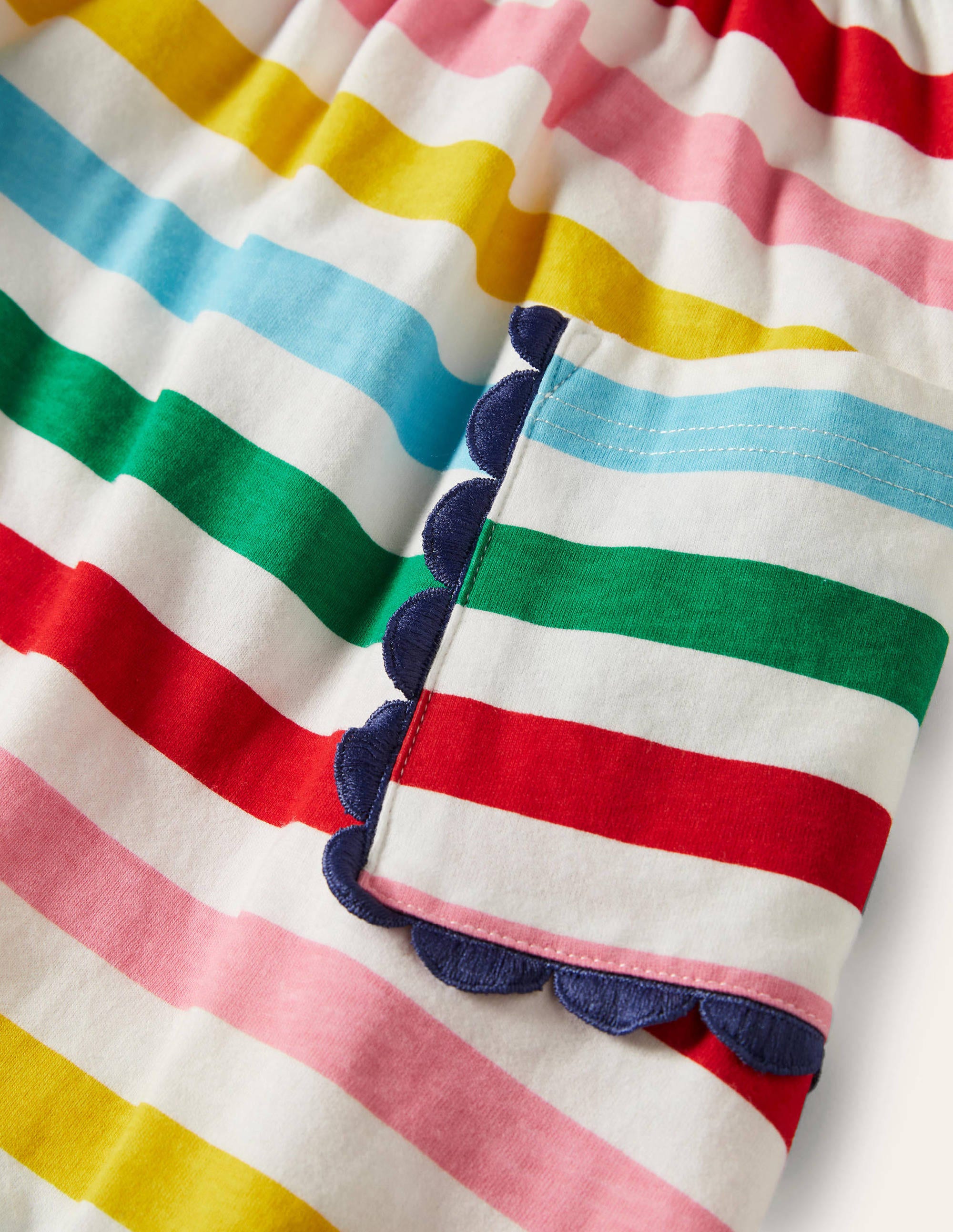 Robe en jersey avec bordures décorées-Rayé multi - Image 3