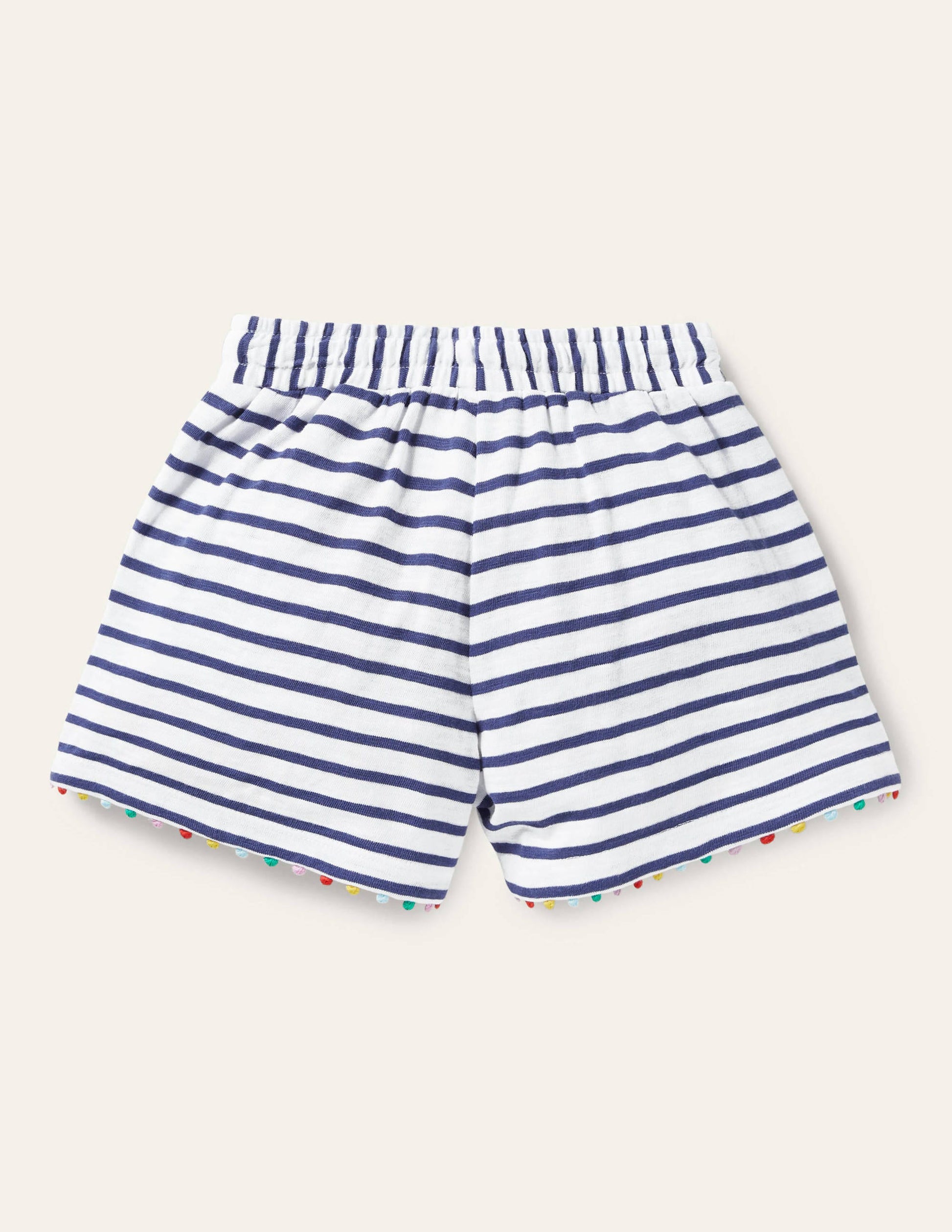 Charlie Jersey-Shorts mit Bommeln-Naturweiß/Segelblau-2