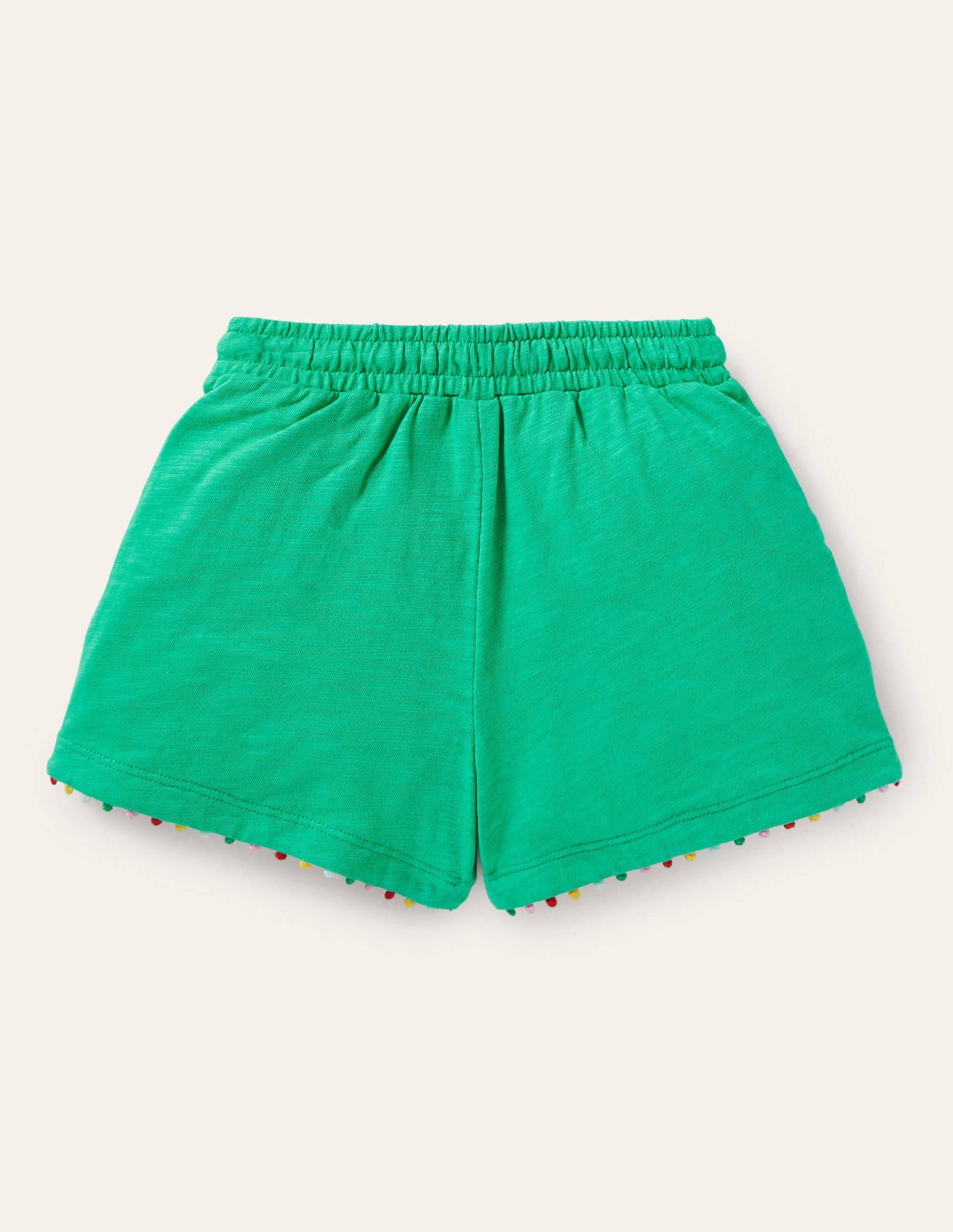 Short Charlie en jersey à pompons-Vert tropical-2