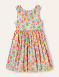 Robe croisée dans le dos-Motif floral tropical multi