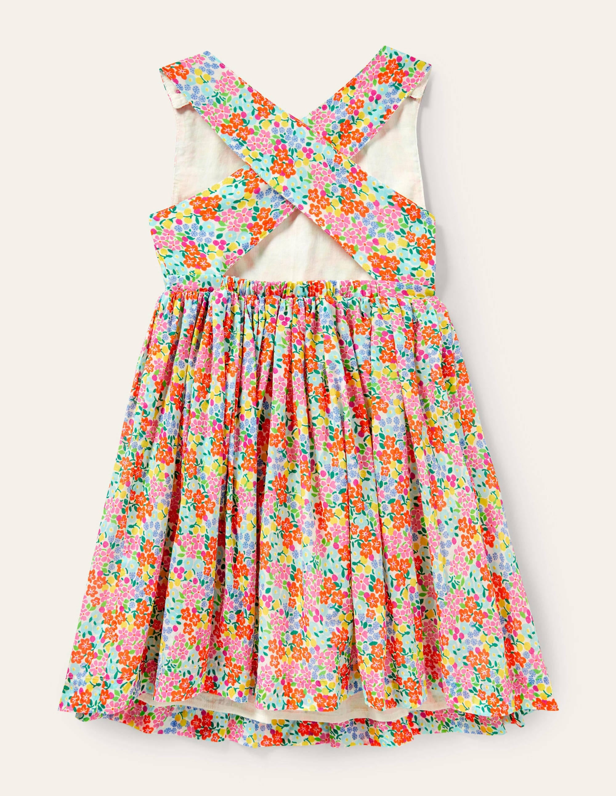 Robe croisée dans le dos-Motif floral tropical multi - Image 2