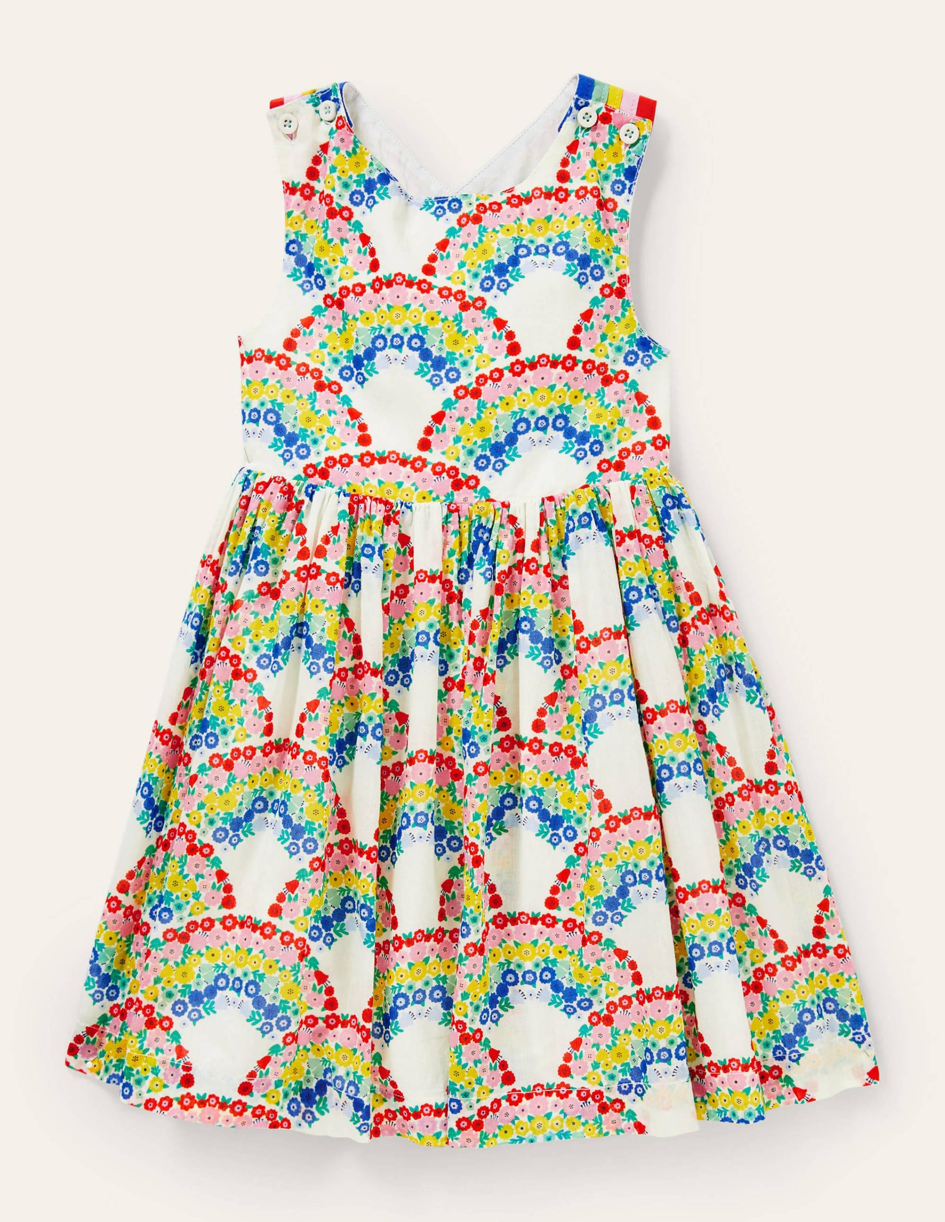 Cross-back Dress-Multi Rainbow Floral-1
