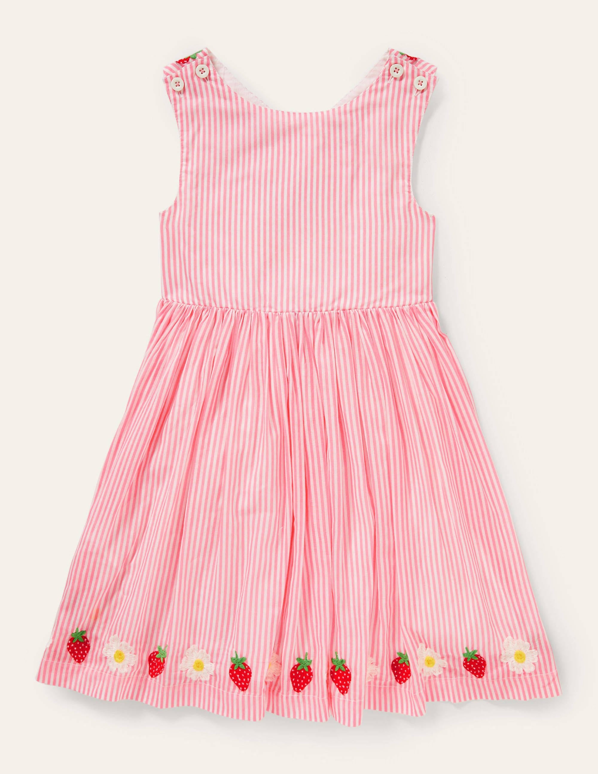 Kleid mit überkreuzten Rückenträgern-Hellrosa/Naturweiß - Image 1
