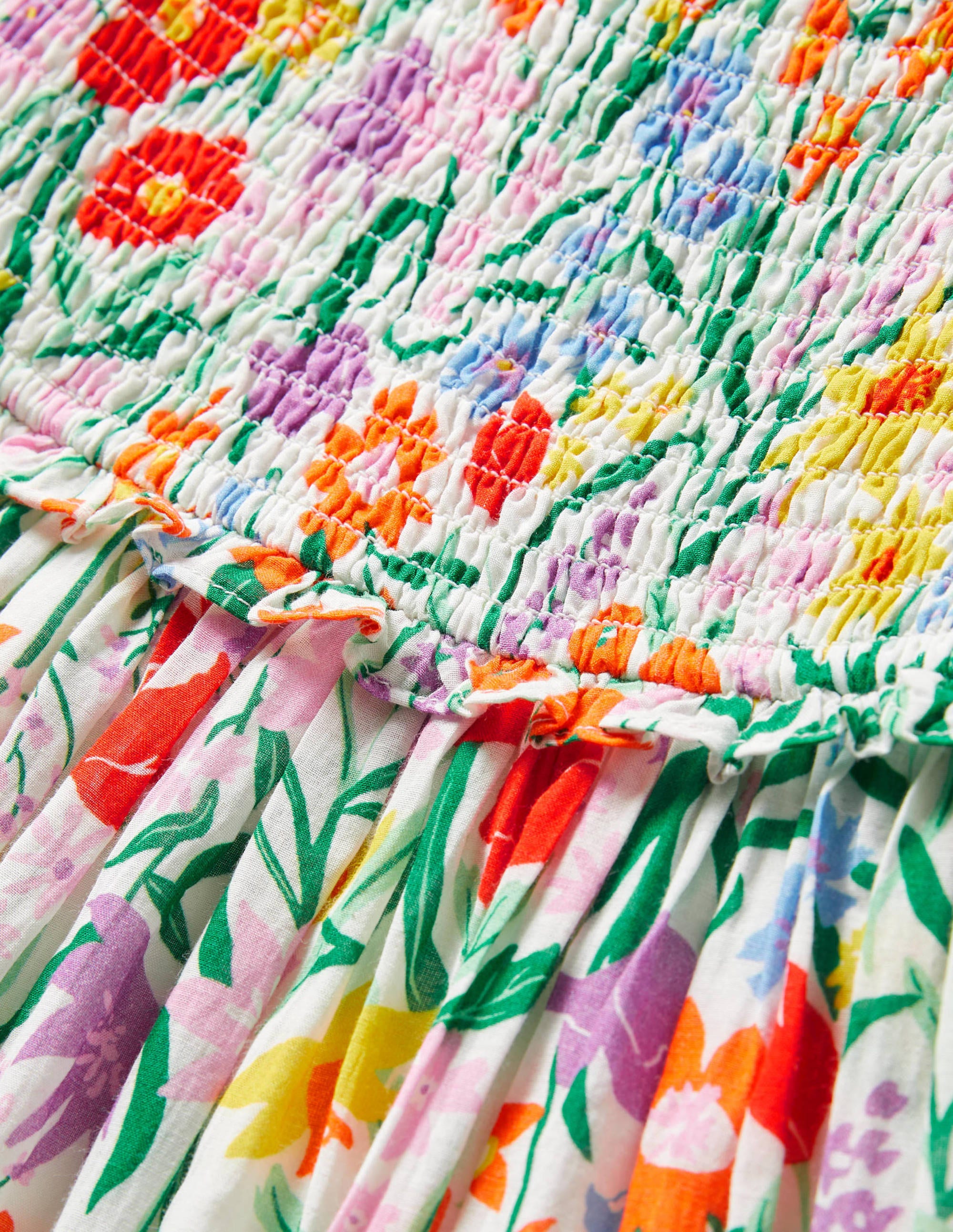 Robe florale à smocks-Motif Spring Meadow multi - Image 3