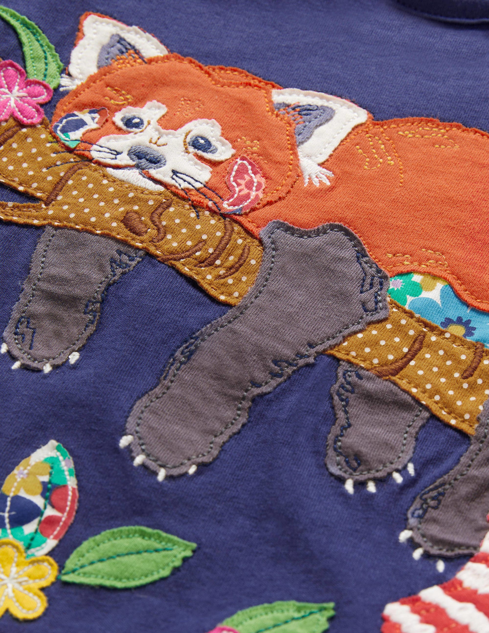 T-shirt manches courtes à appliqué-Panda rouge tribord - Image 3