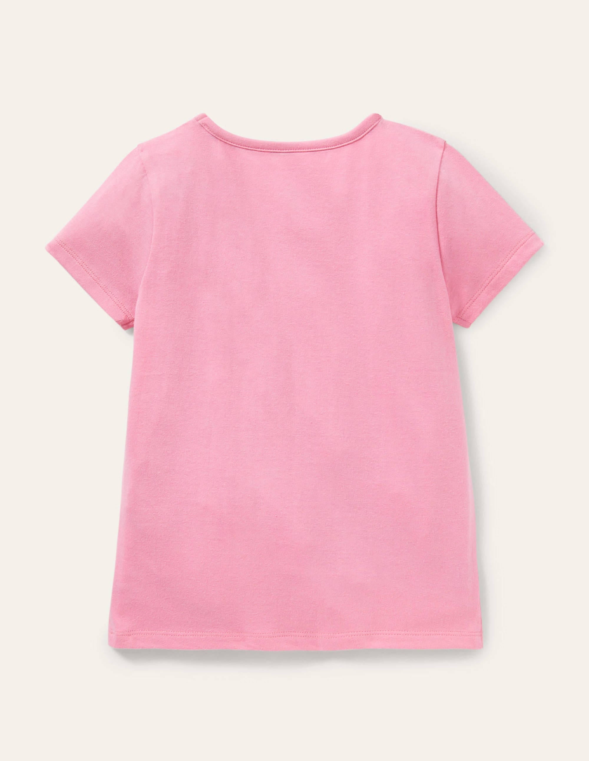 T-shirt manches courtes à appliqué-Pandas rose pétale vif - Image 2