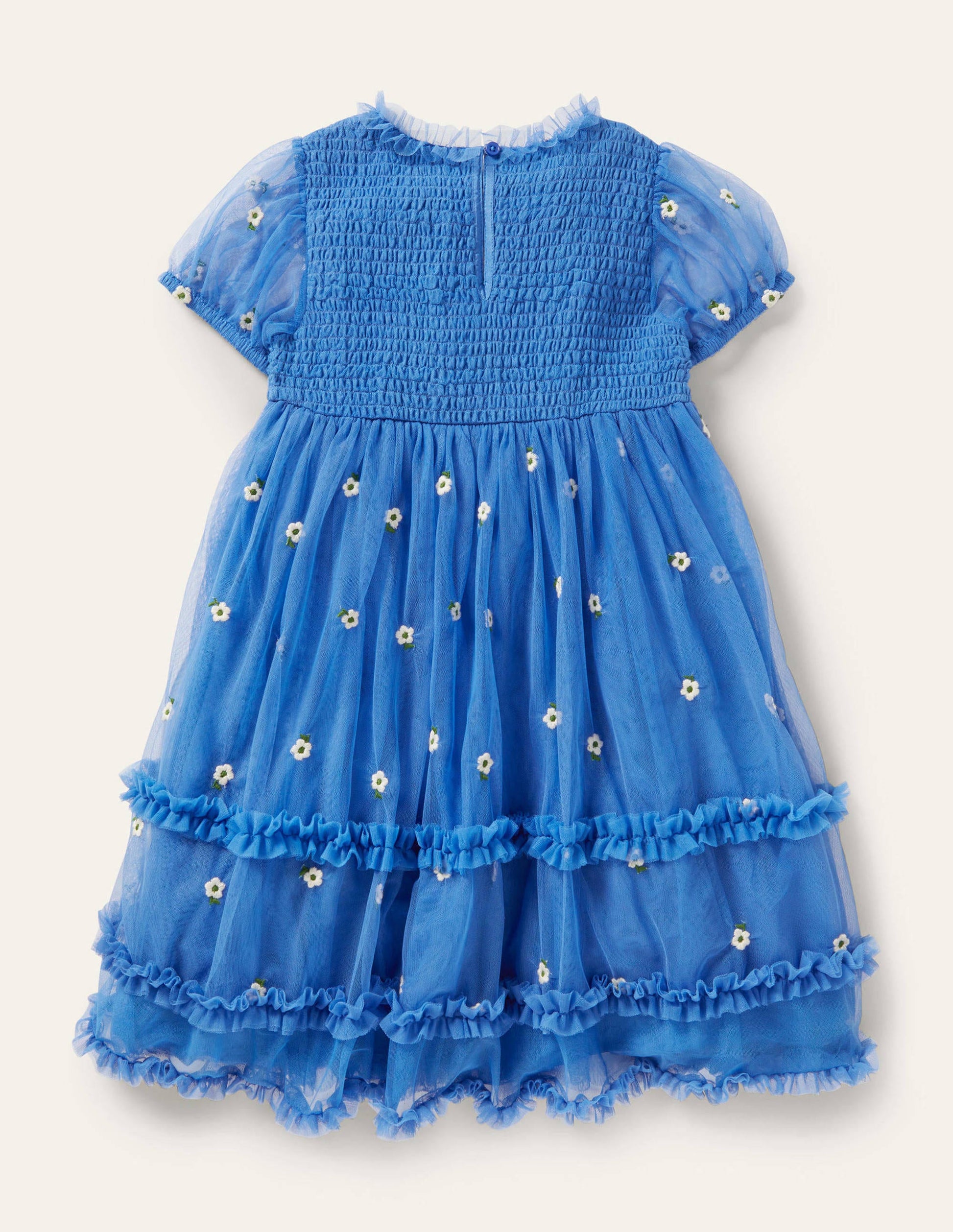 Robe à volants en tulle-Bleu élisabéthain-2