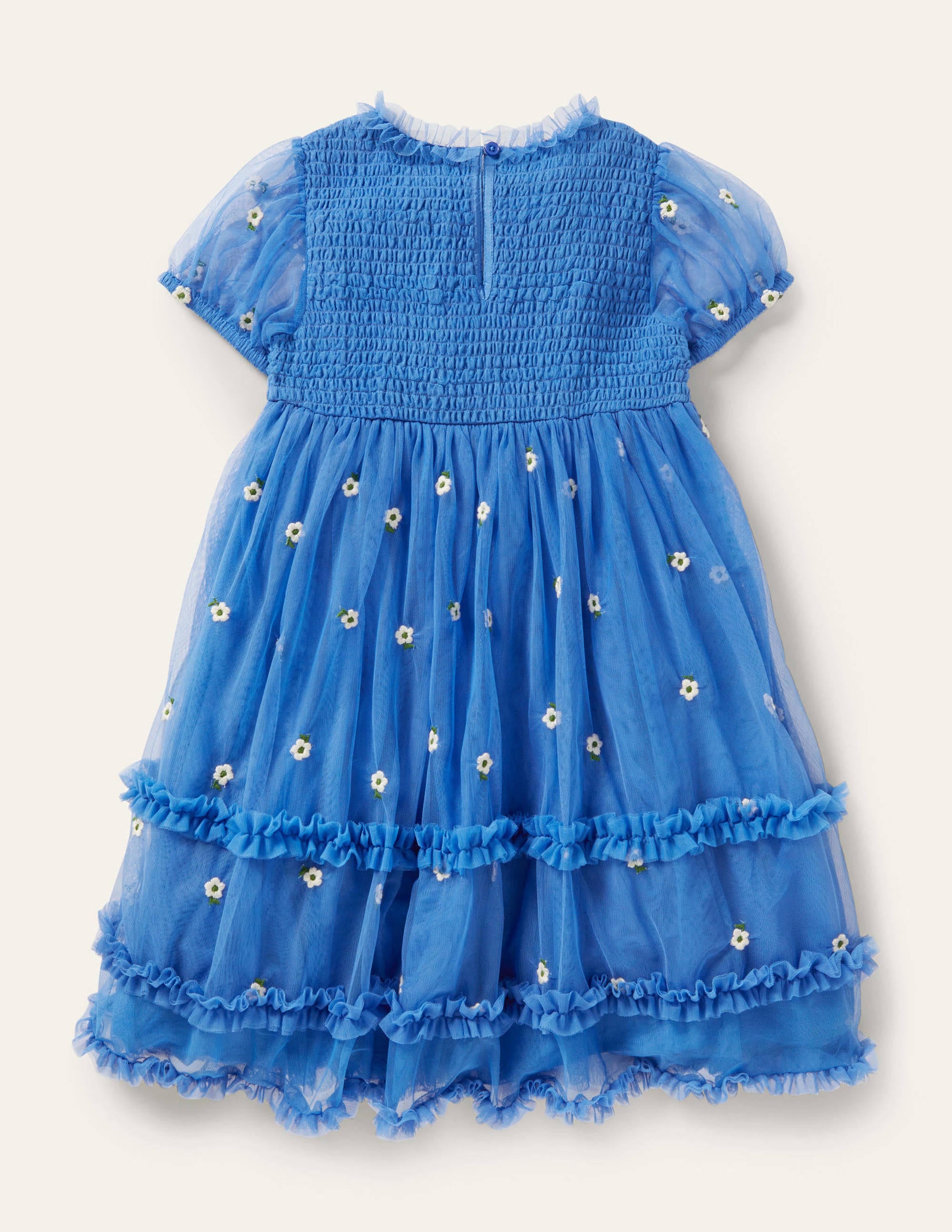 Robe à volants en tulle-Bleu élisabéthain - Image 2