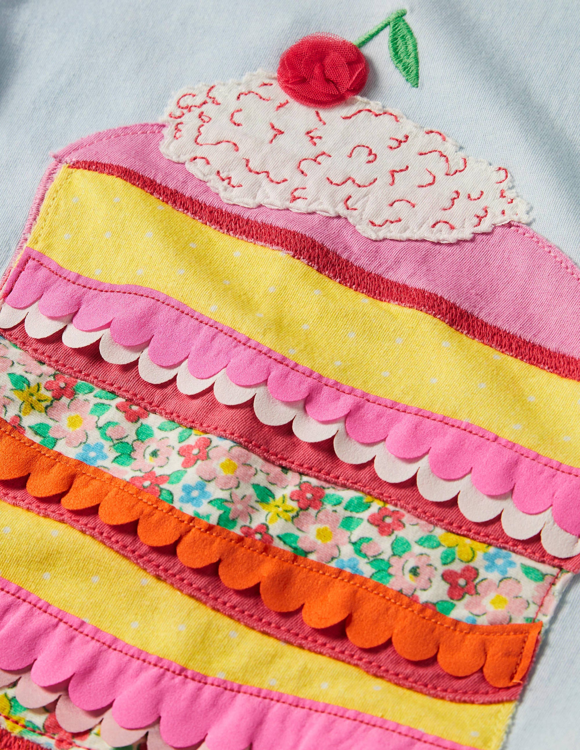 T-shirt à manches bouffantes et appliqué-Gâteau bleu Neptune - Image 3