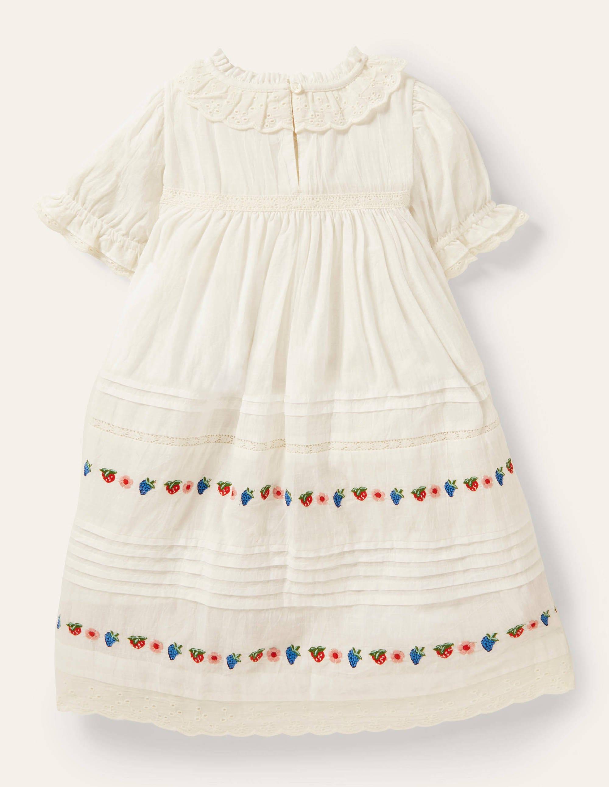 Nostalgisches Webkleid mit Stufen-Naturweiß - Image 2