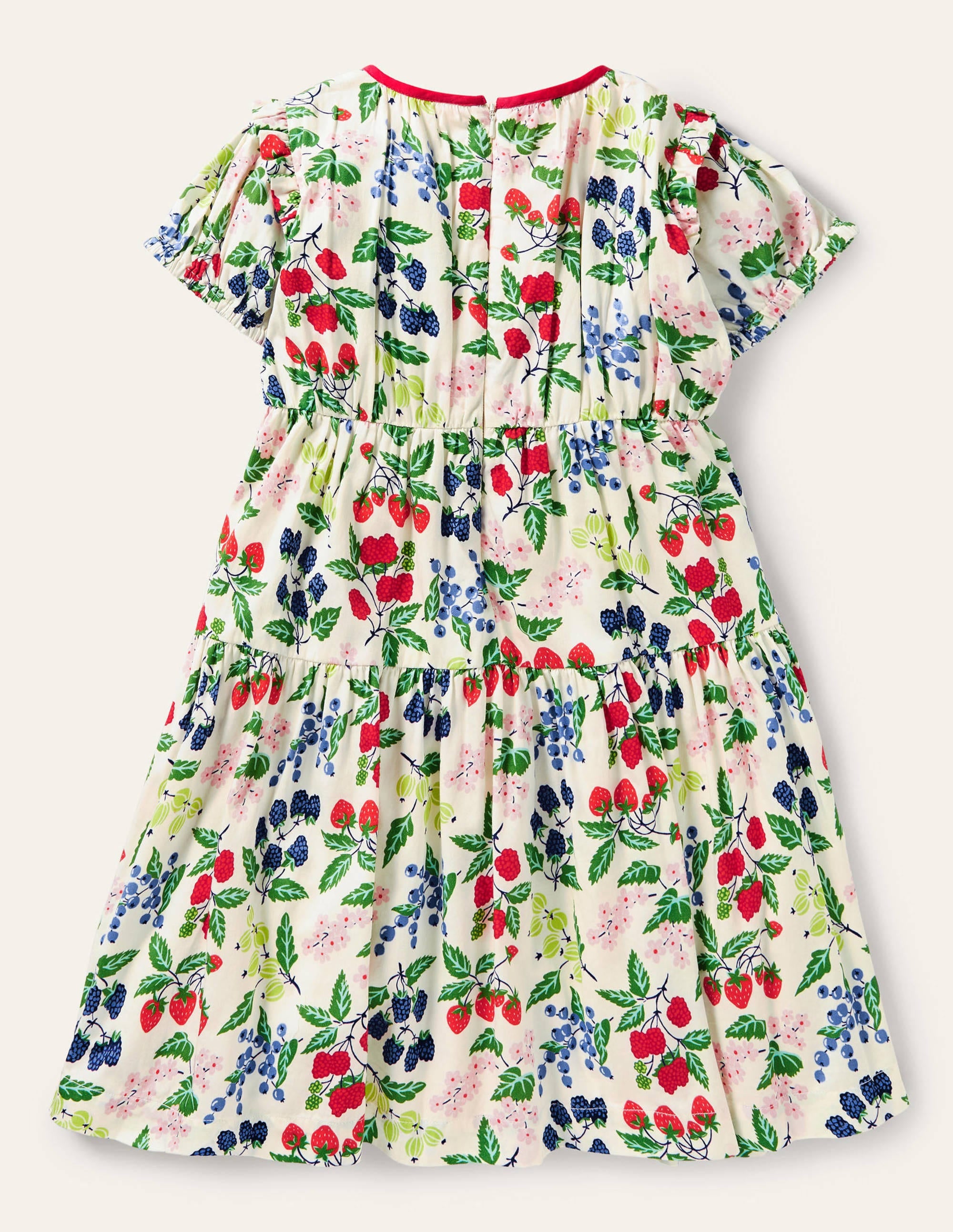 Robe florale à manches bouffantes-Vanille motif Botanical Fruit - Image 2