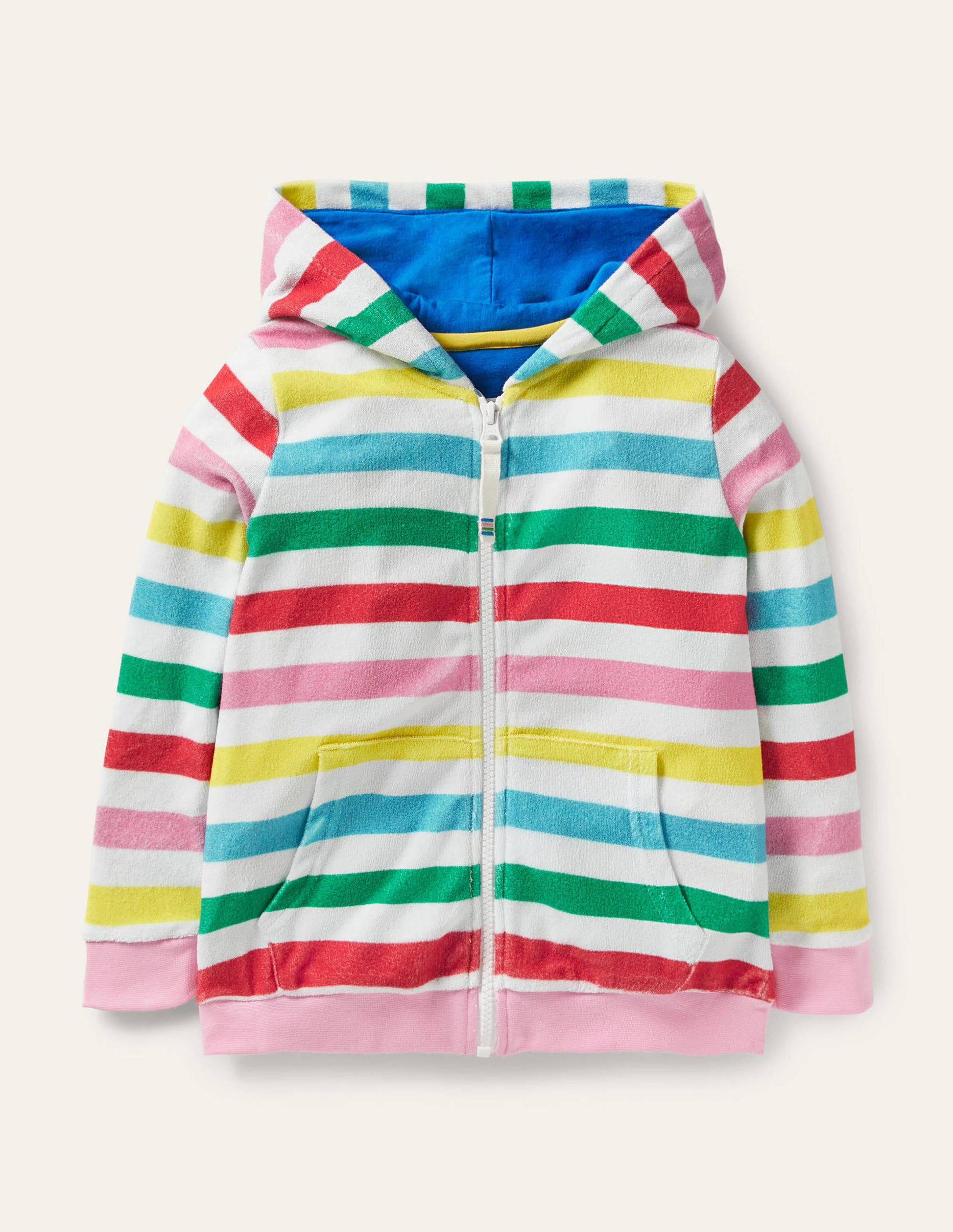 Sweat à capuche en éponge-Rayé multi-1