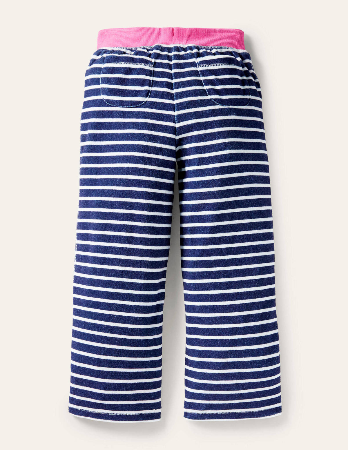 Towelling Trousers-College Navy/Ivory - Image 2