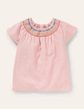 Smock Yoke Woven Top-Provence Dusty Pink