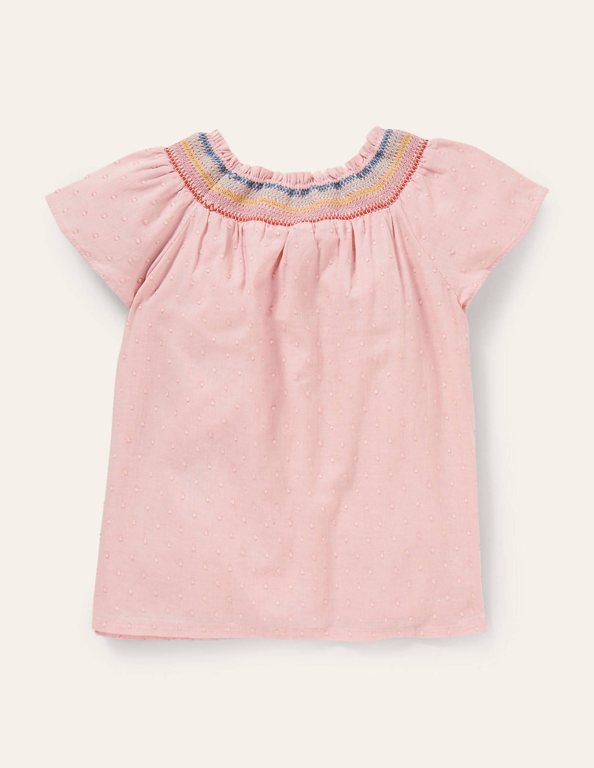 Smock Yoke Woven Top-Provence Dusty Pink-2